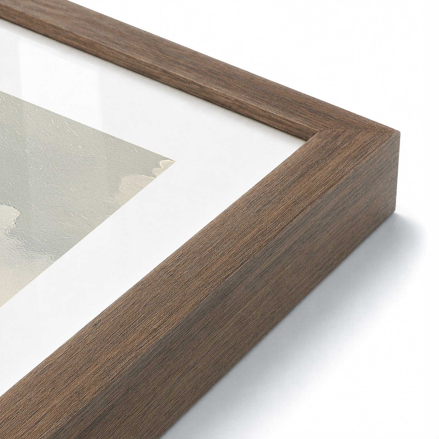 [Color:Walnut], Picture of art in a Polished Chrome frame at an angle