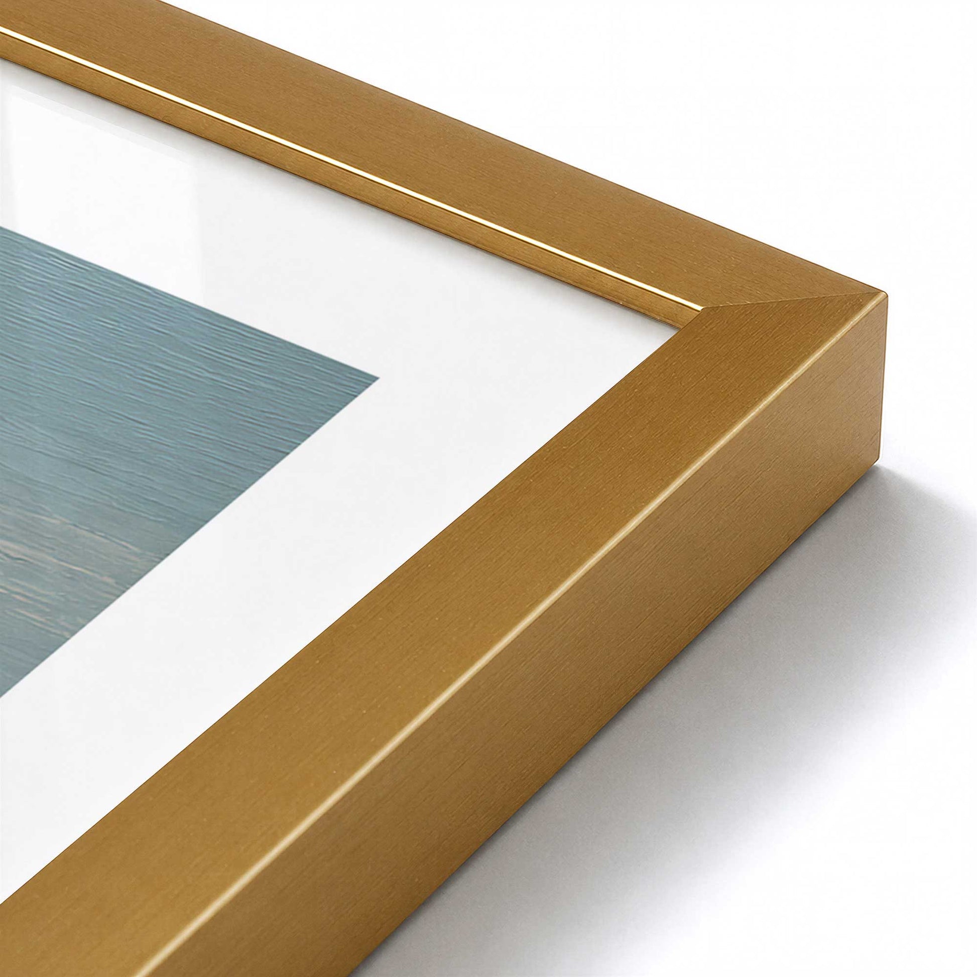 [Color:Polished Gold], Picture of art in a Polished Gold frame at an angle