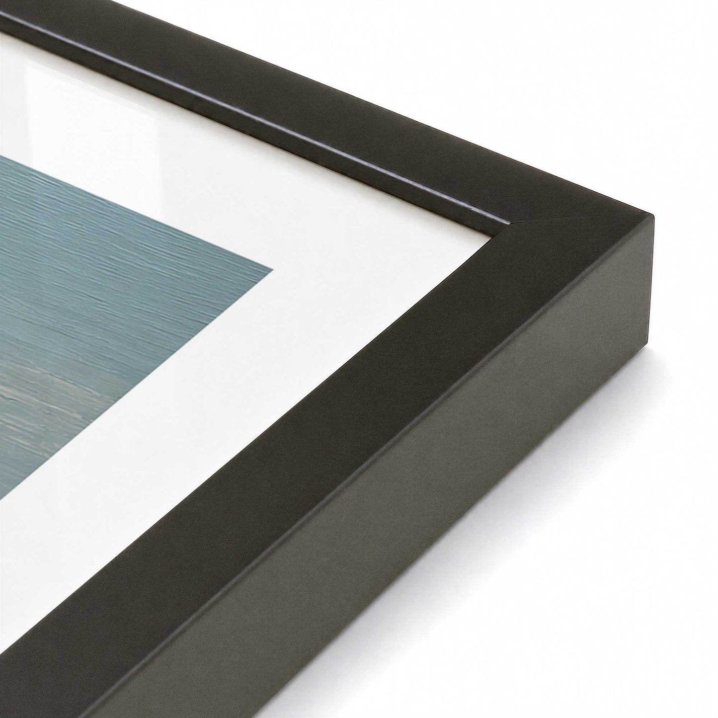 [Color:Satin Black], Picture of art in a Satin Black frame at an angle