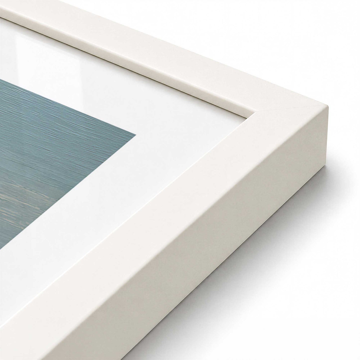 [Color:Opaque White], Picture of art in a Opaque White frame at an angle