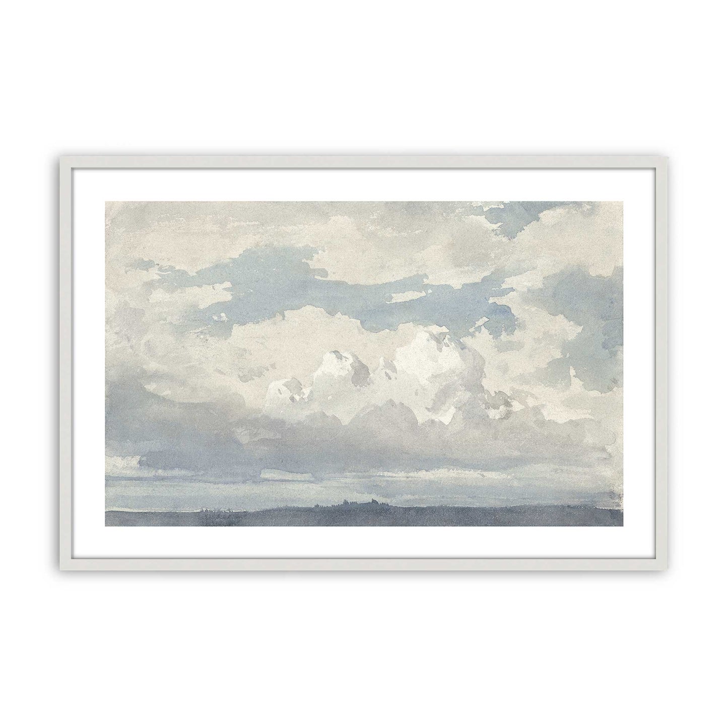 [Color:Opaque White], Picture of art in a Polished Chrome frame