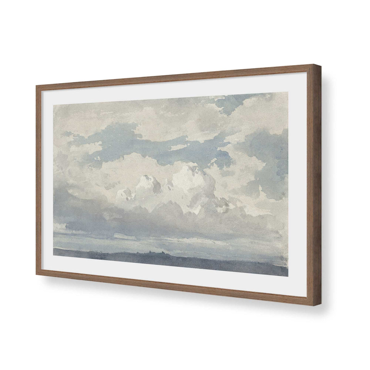 [Color:Walnut], Picture of art in a Polished Chrome frame of the corner