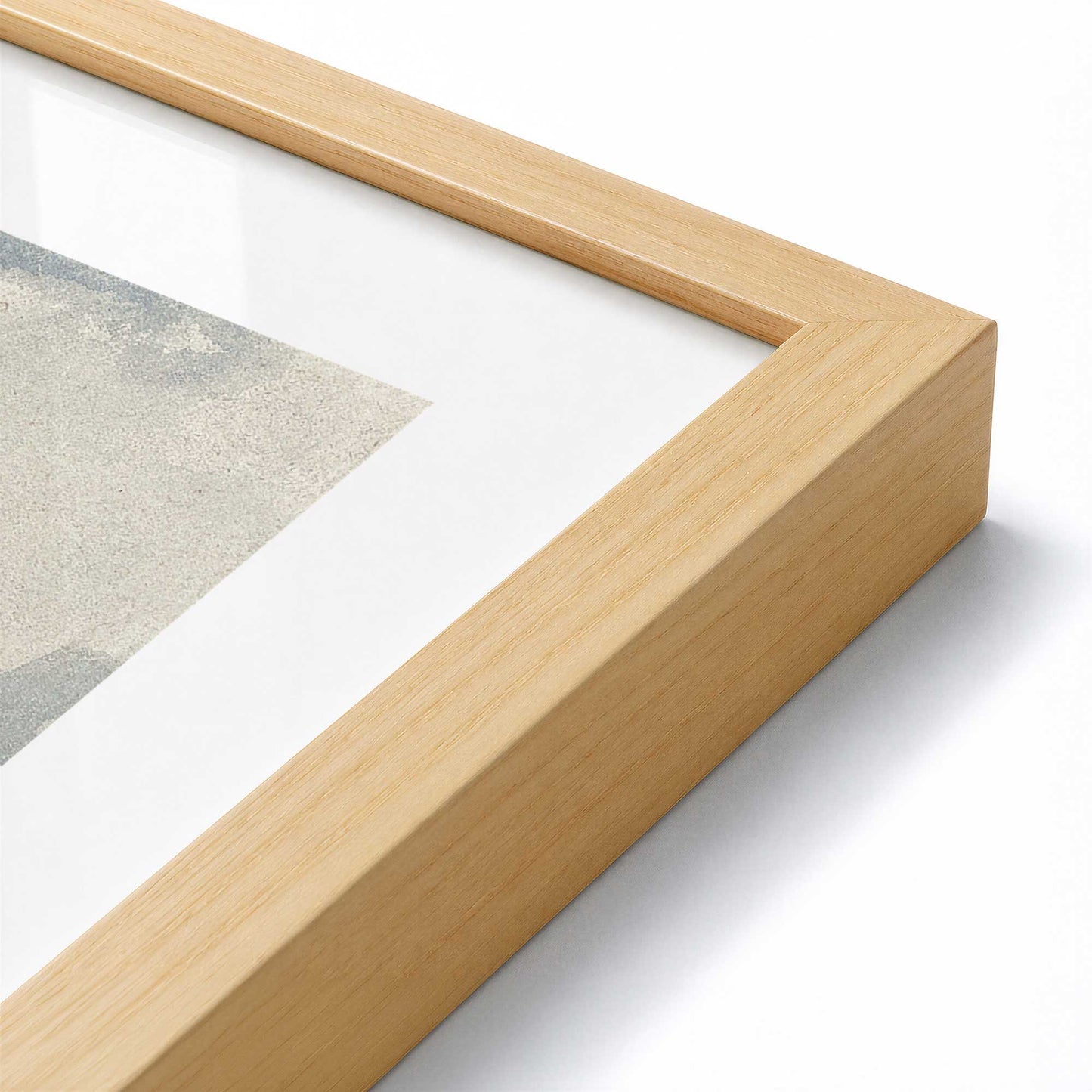 [Color:American Maple], Picture of art in a Polished Chrome frame at an angle