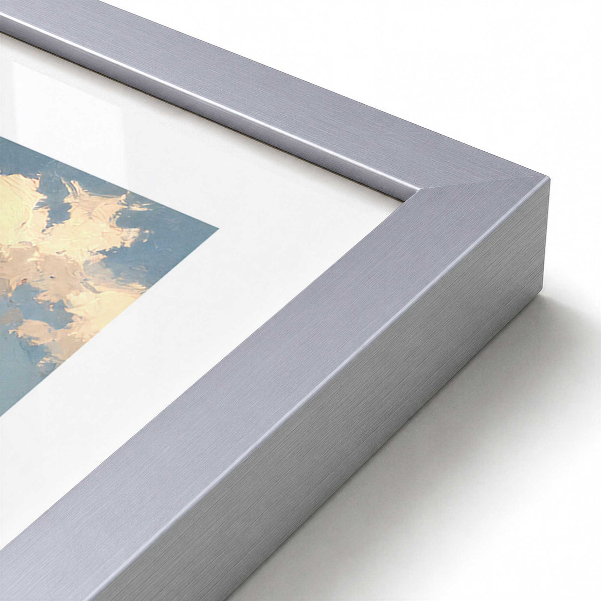 [Color:Polished Chrome], Picture of art in a Polished Chrome frame at an angle
