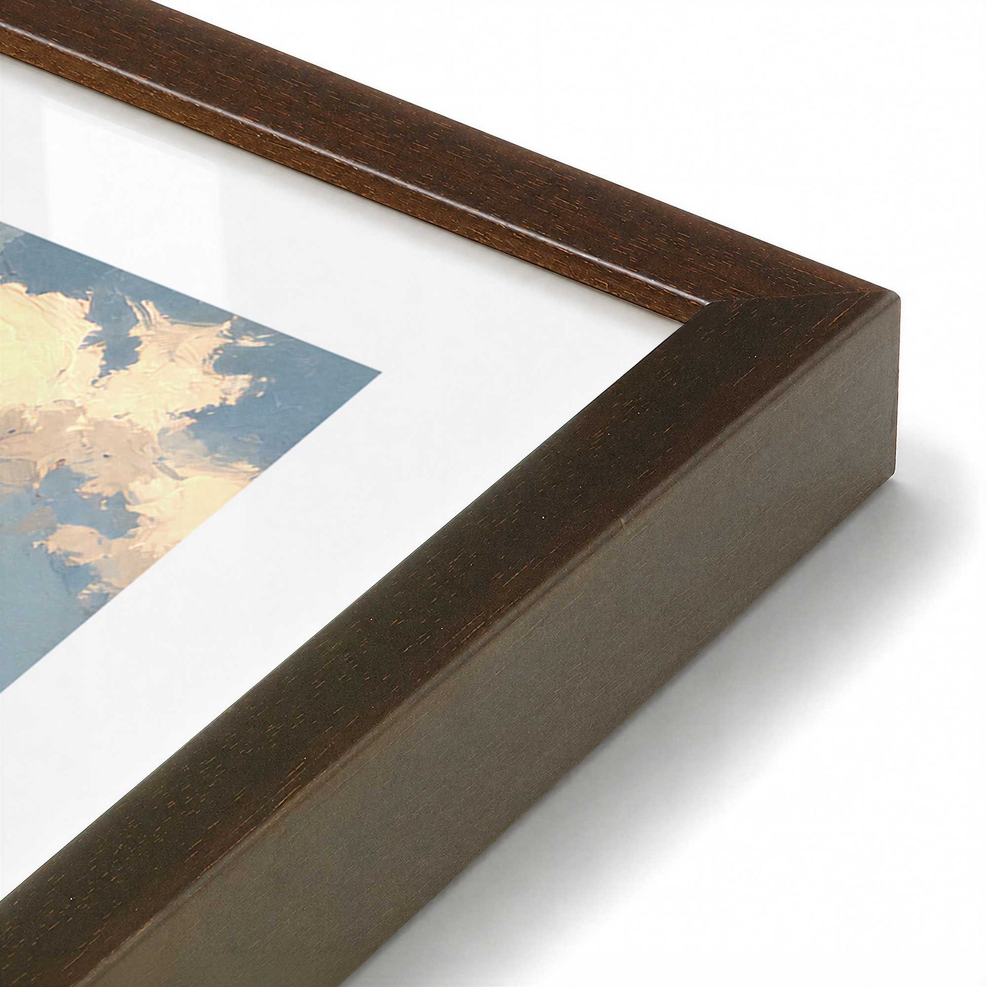 [Color:Belvinder Brown], Picture of art in a Belvinder Brown frame at an angle