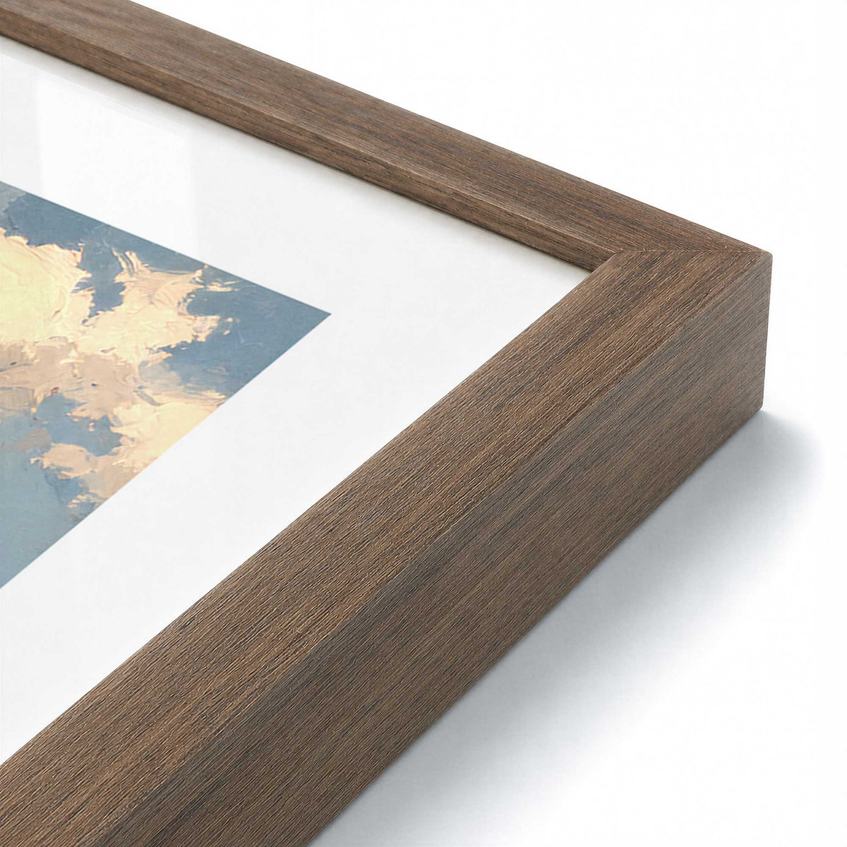 [Color:Walnut], Picture of art in a Walnut frame at an angle