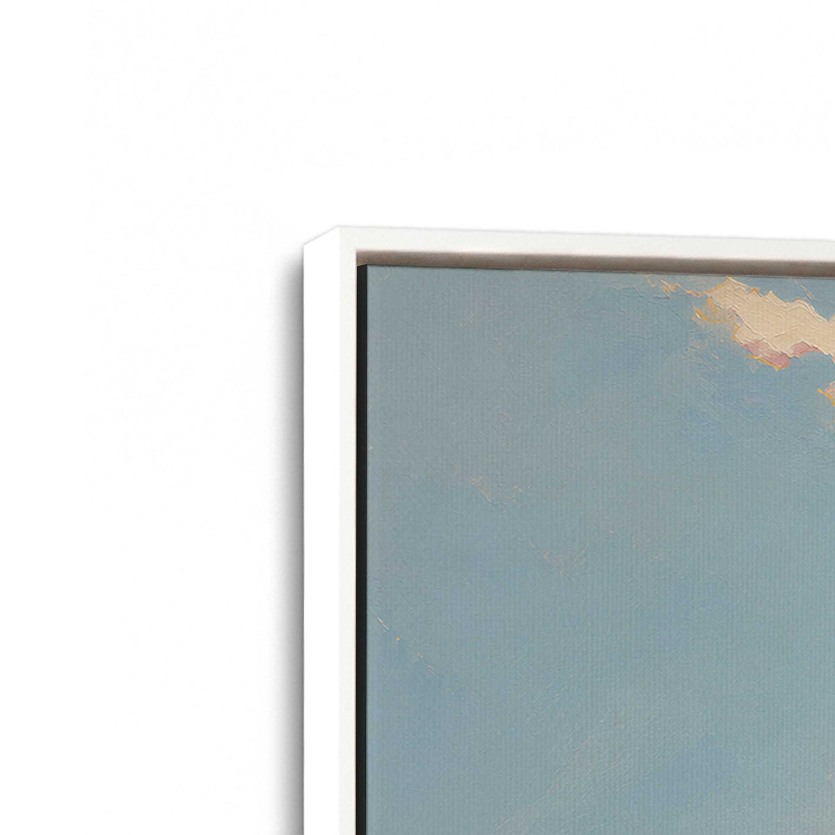 [Color:Opaque White], Picture of art in a White frame at an angle