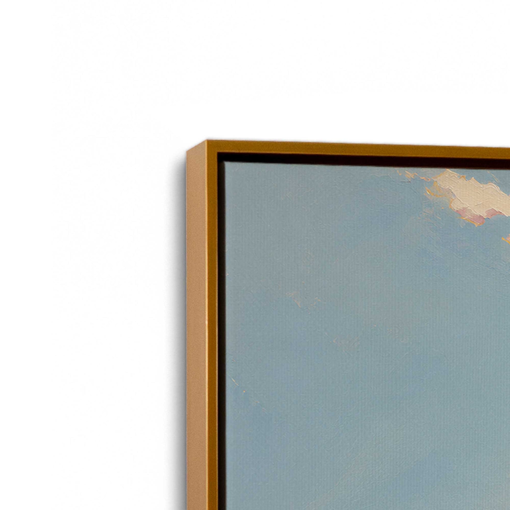 [Color:Polished Gold], Picture of art in a Polished Gold frame at an angle