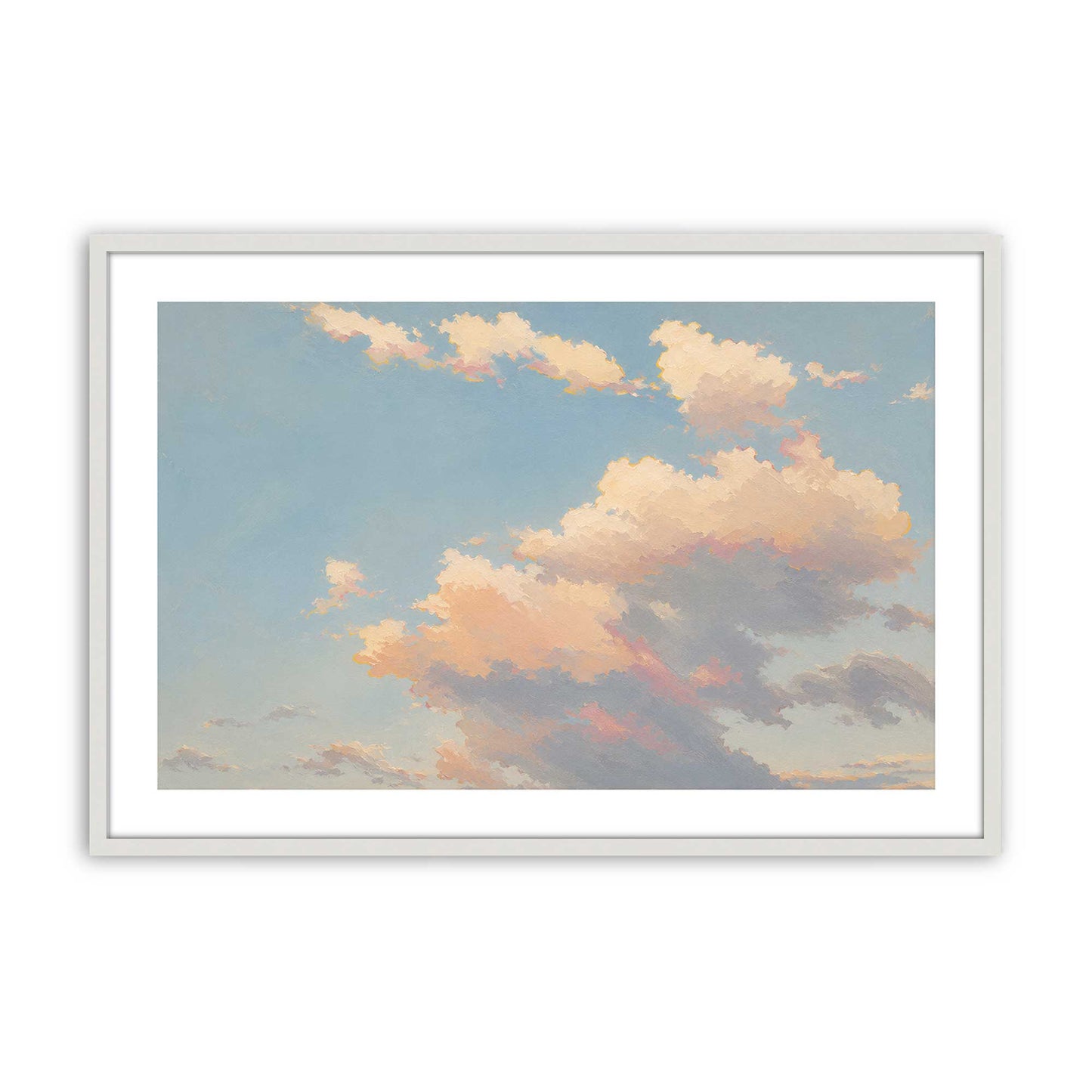 [Color:Opaque White], Picture of art in a Polished Chrome frame