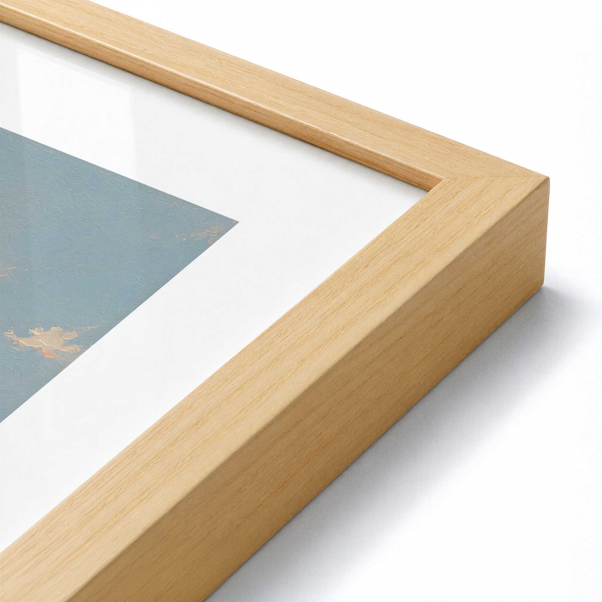 [Color:American Maple], Picture of art in a Polished Chrome frame at an angle