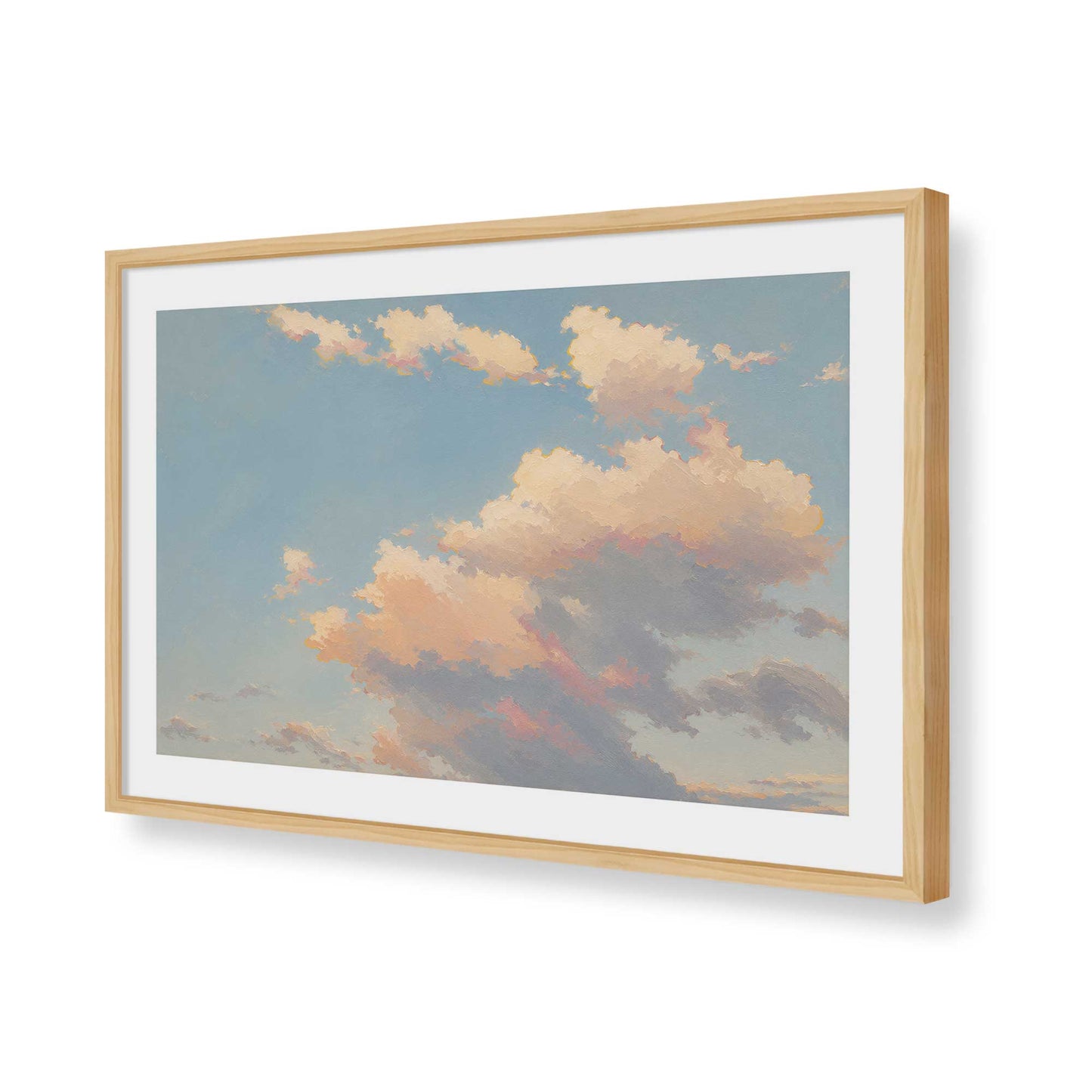 [Color:American Maple], Picture of art in a Polished Chrome frame of the corner