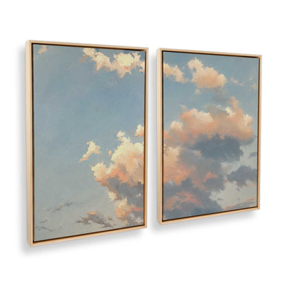 [Color:American Maple], Picture of art in a American Maple frame at an angle
