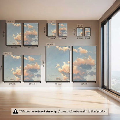 Skyward Cloud Study, Set of 2 Prints on Canvas