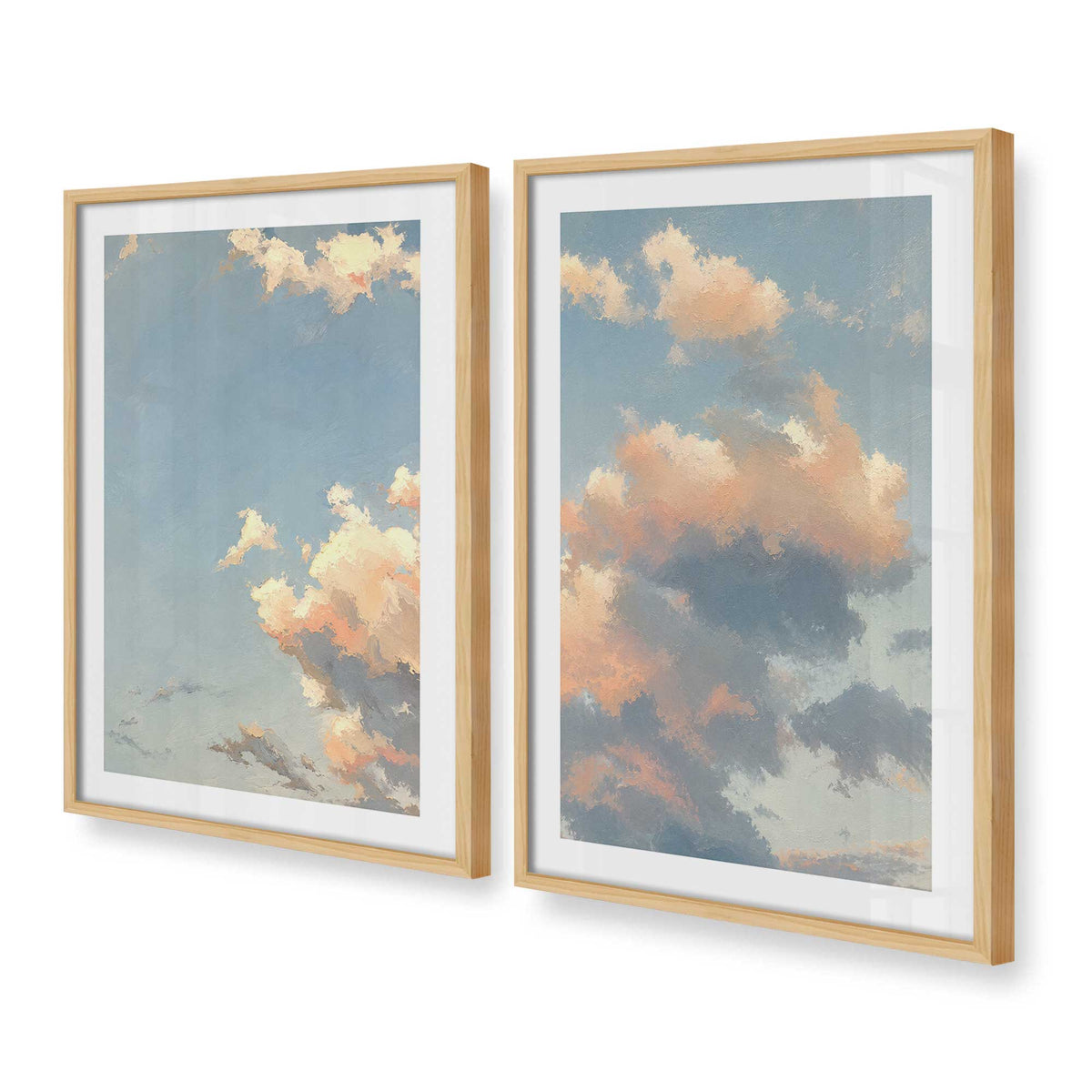 [Color:American Maple], Picture of art in a American Maple frame at an angle
