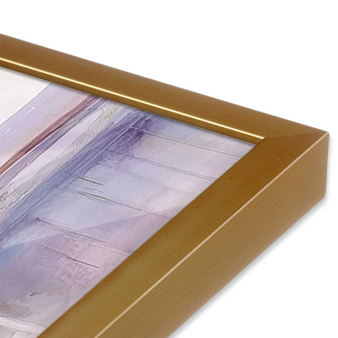 [Color:Polished Gold], Picture of art in a Polished Gold frame at an angle
