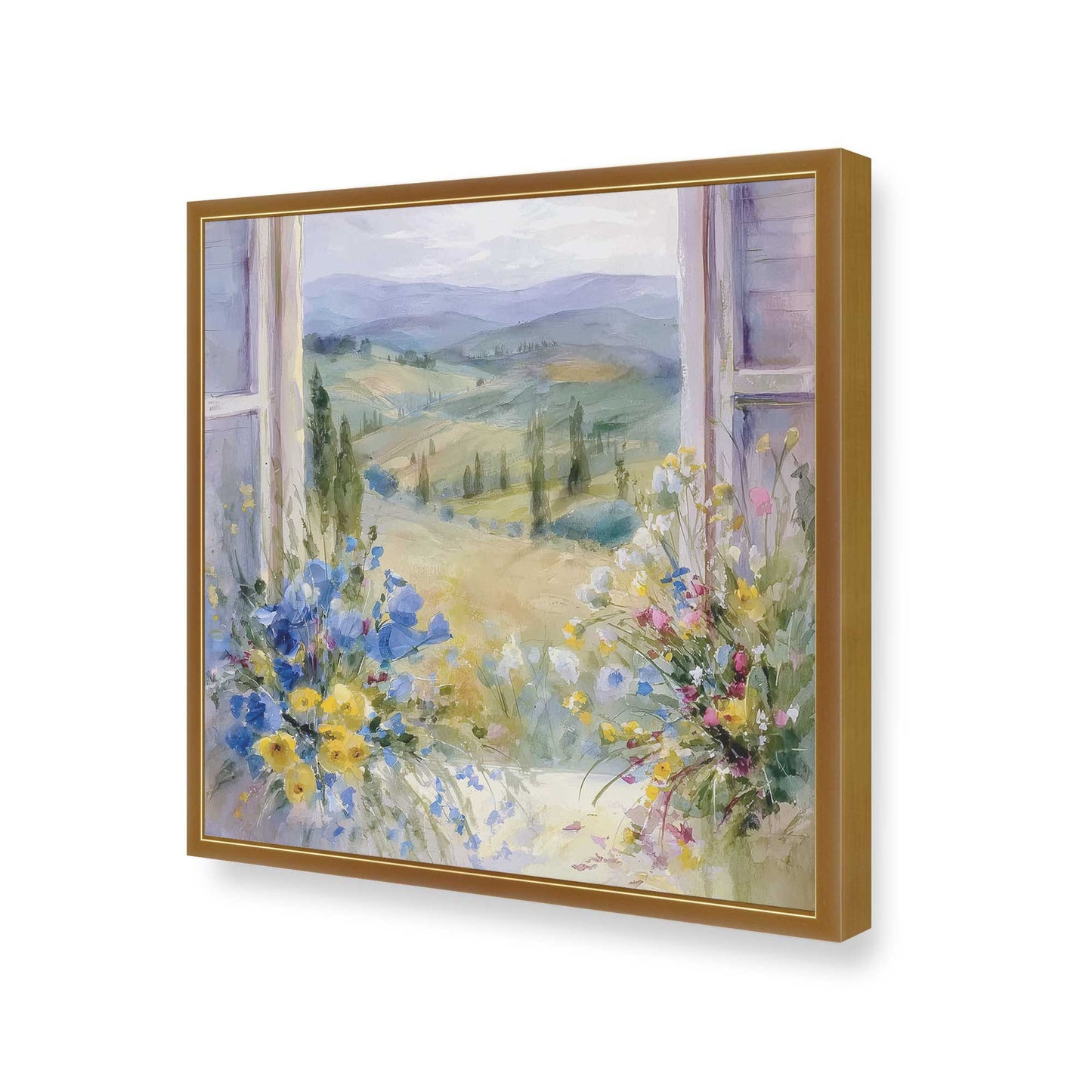 [Color:Polished Gold], Picture of art in a Polished Gold frame of the corner