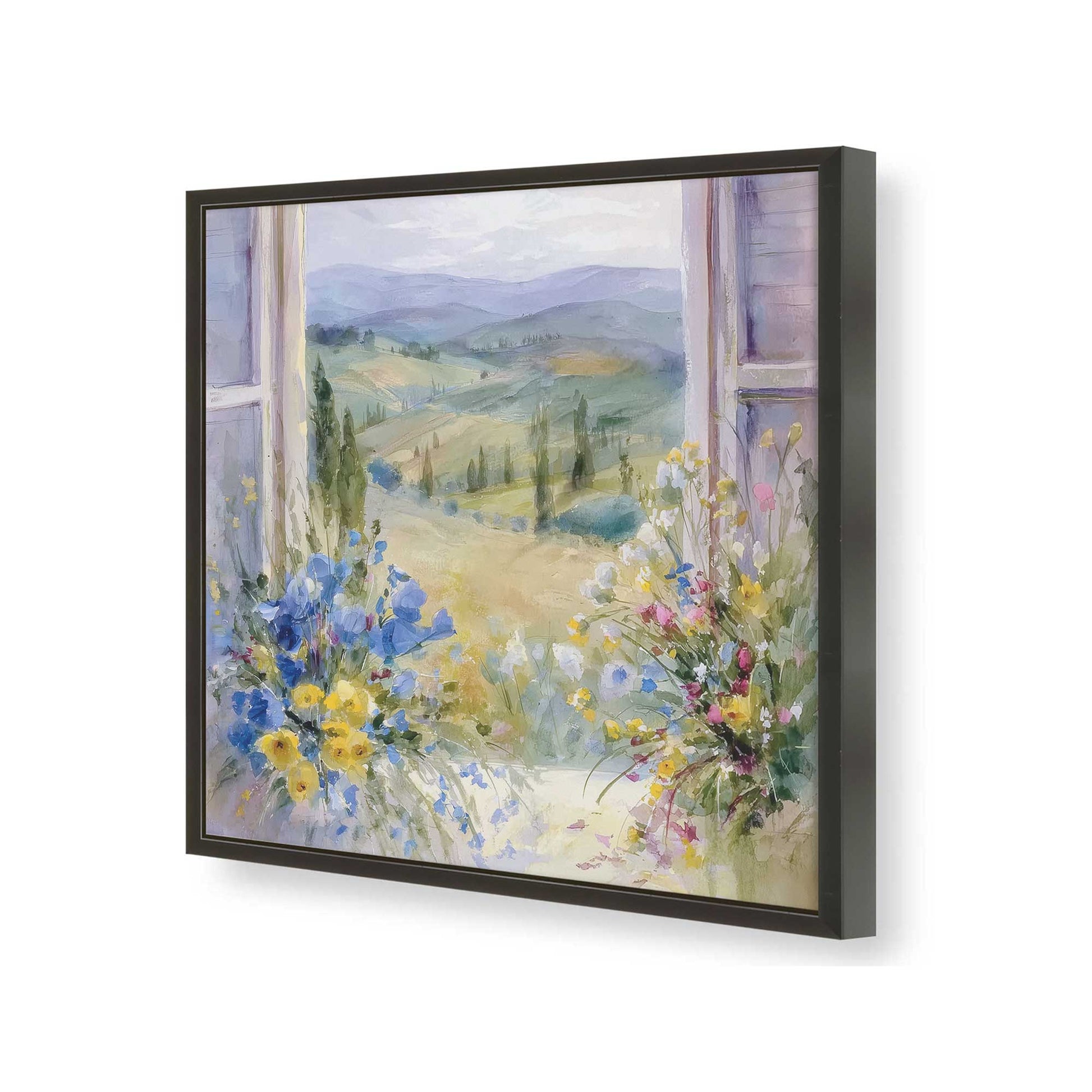 [Color:Satin Black], Picture of art in a Satin Black frame of the corner