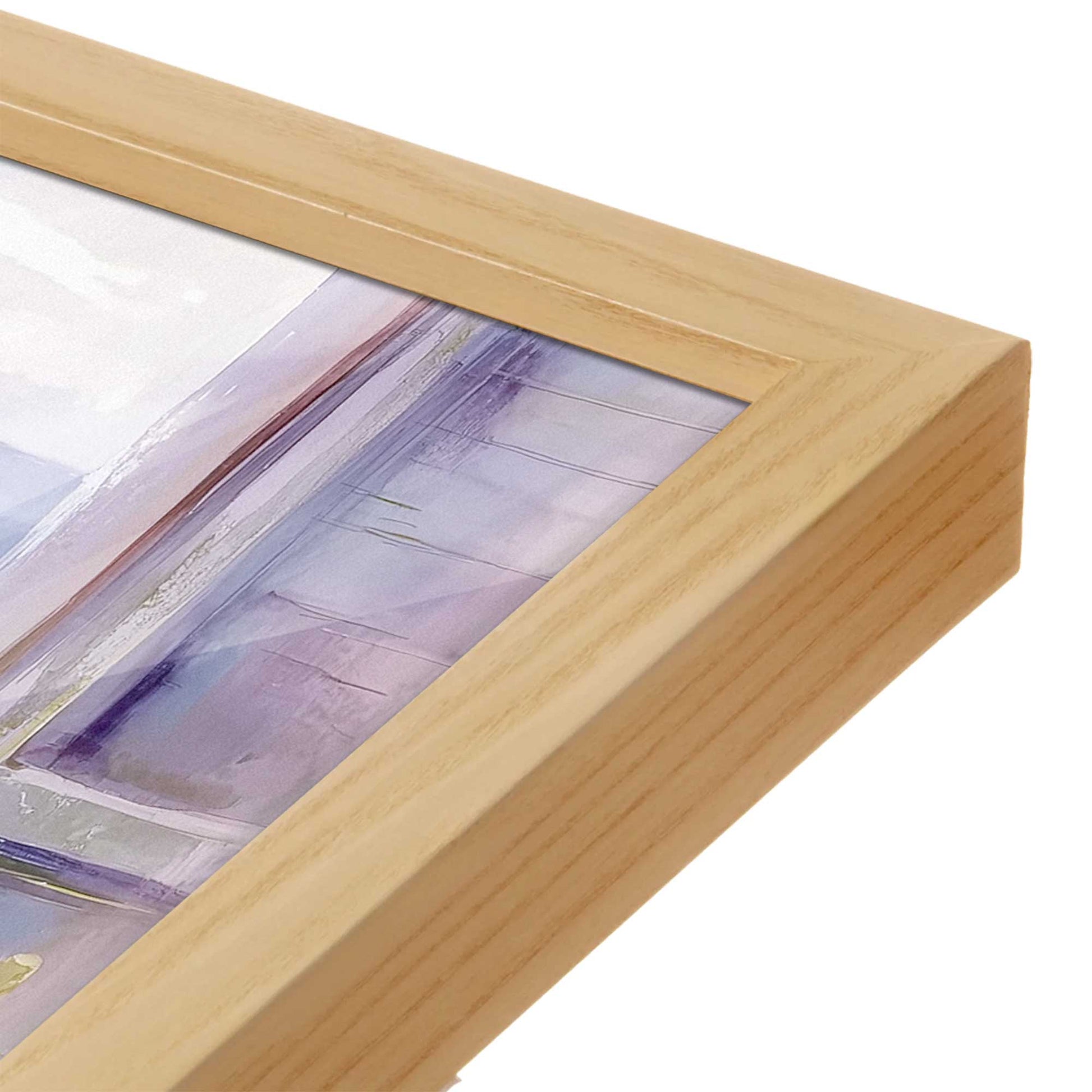 [Color:American Maple], Picture of art in a American Maple frame at an angle