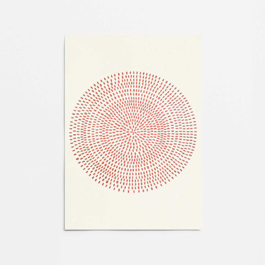 Red Circle in Dots Promotional Rolled Print