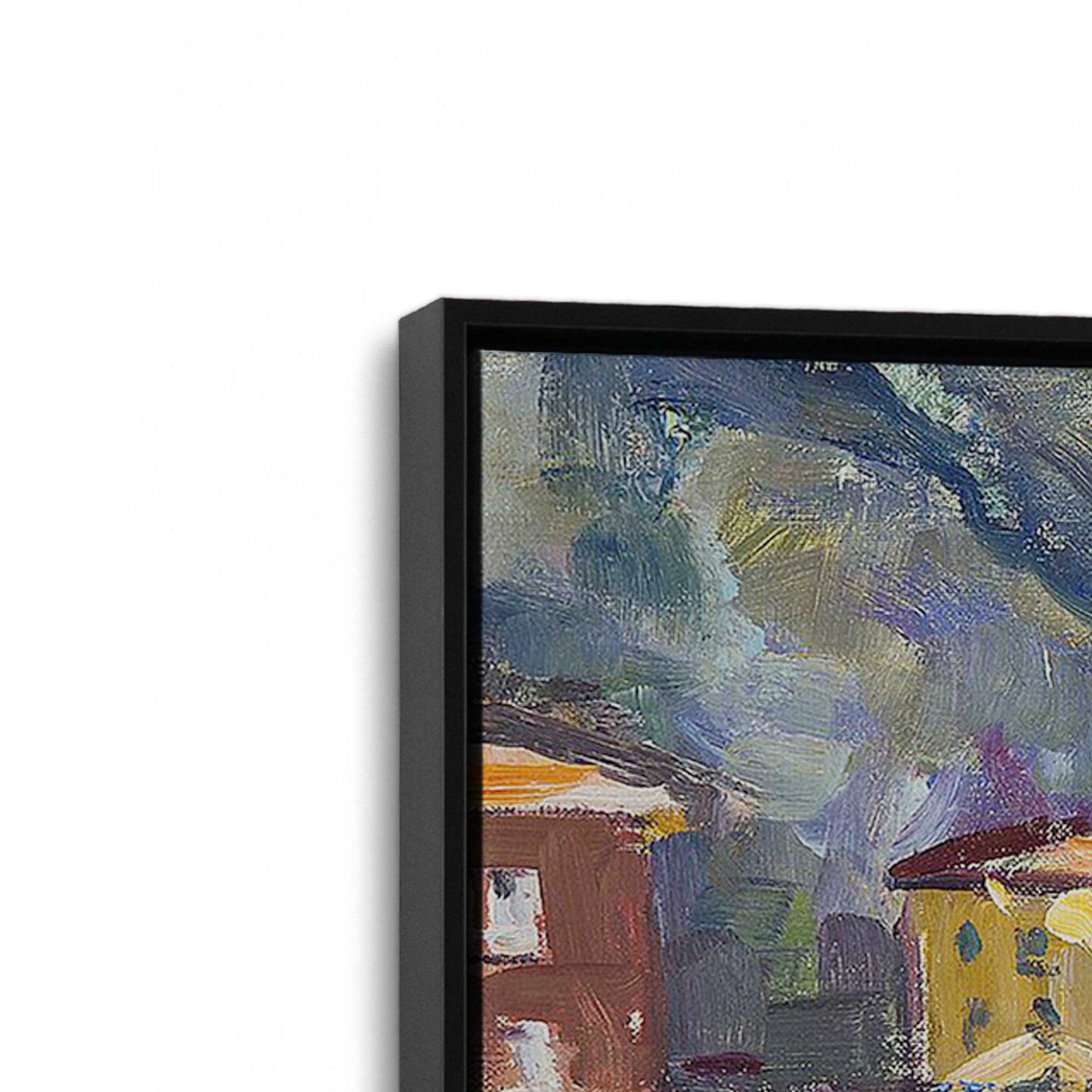 [Color:Satin Black], Picture of art in a Satin Black frame at an angle