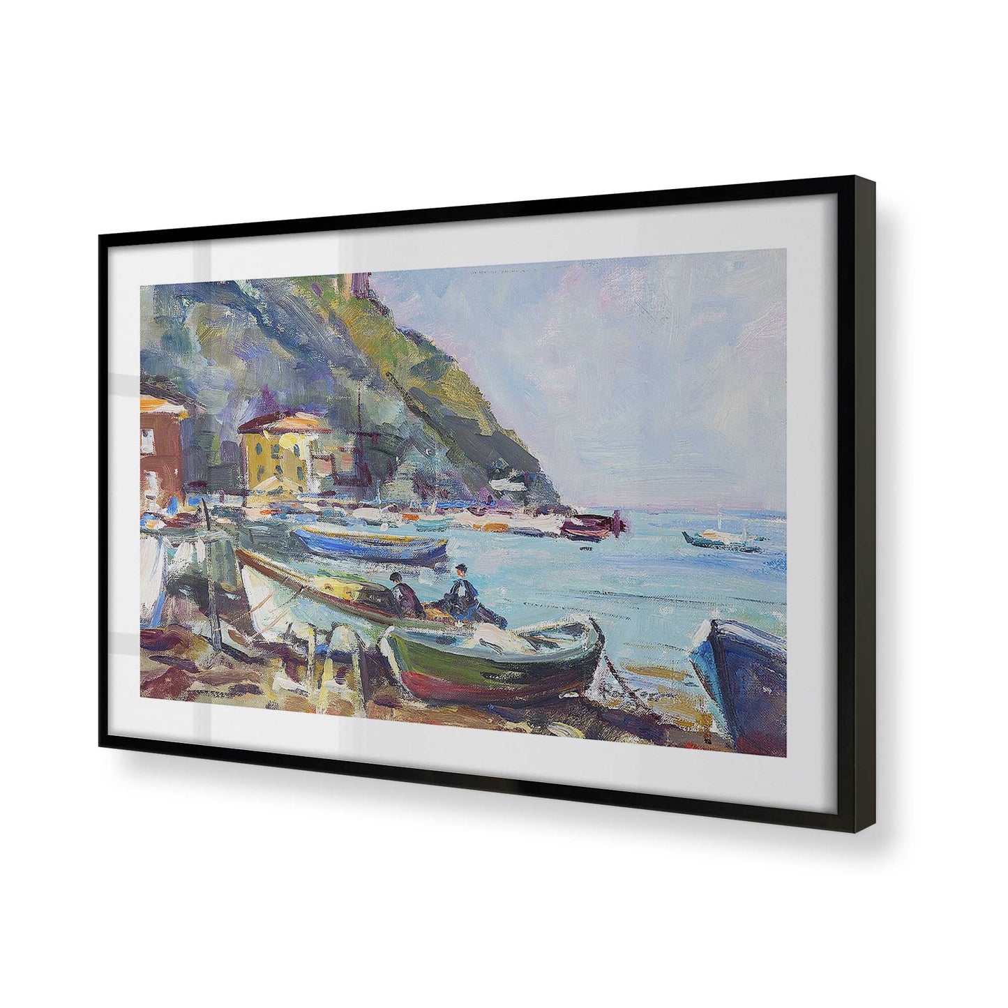 [Color:Satin Black], Picture of art in a Satin Black frame at an angle