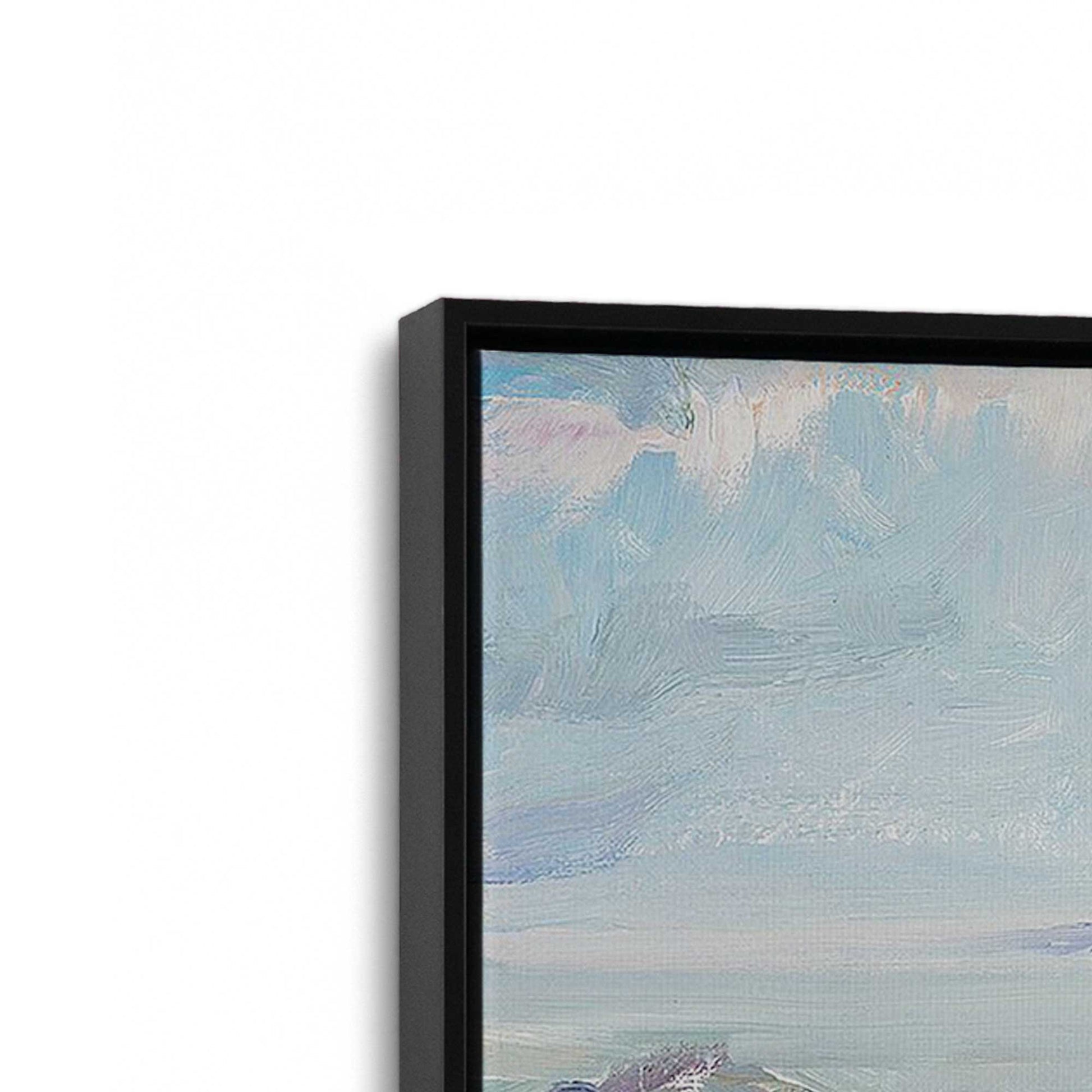 [Color:Satin Black], Picture of art in a Satin Black frame at an angle