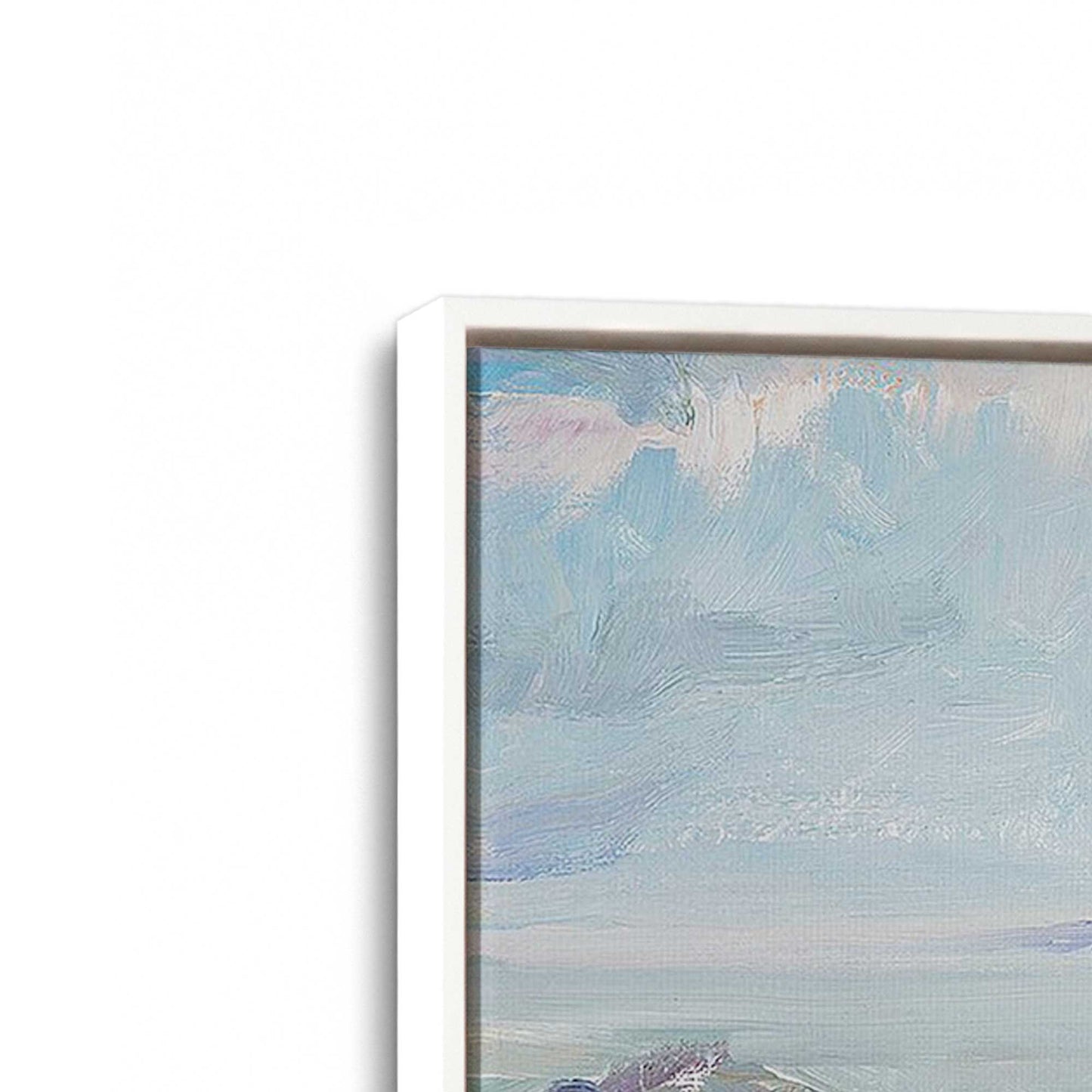 [Color:White], Picture of art in a White frame at an angle