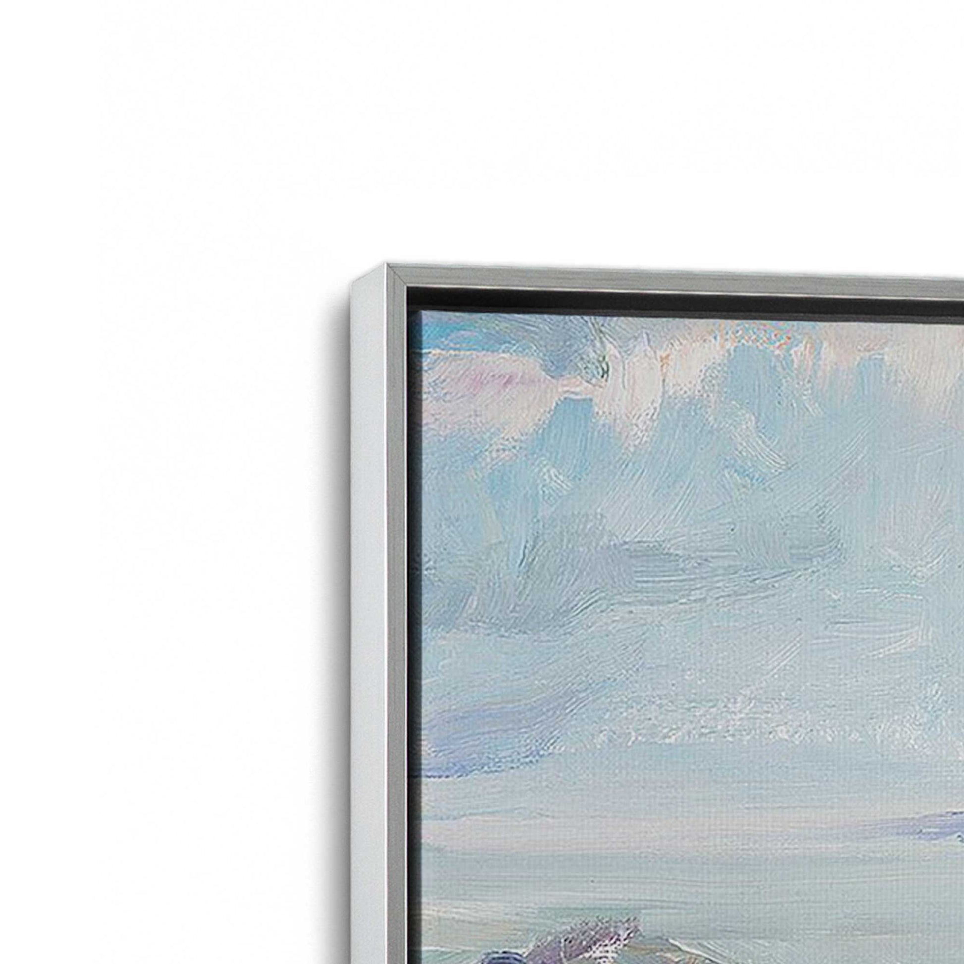 [Color:Polished Chrome], Picture of art in a Polished Chrome frame at an angle