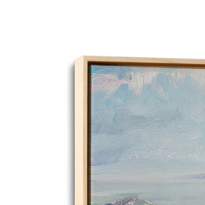 [Color:American Maple], Picture of art in a American Maple frame at an angle