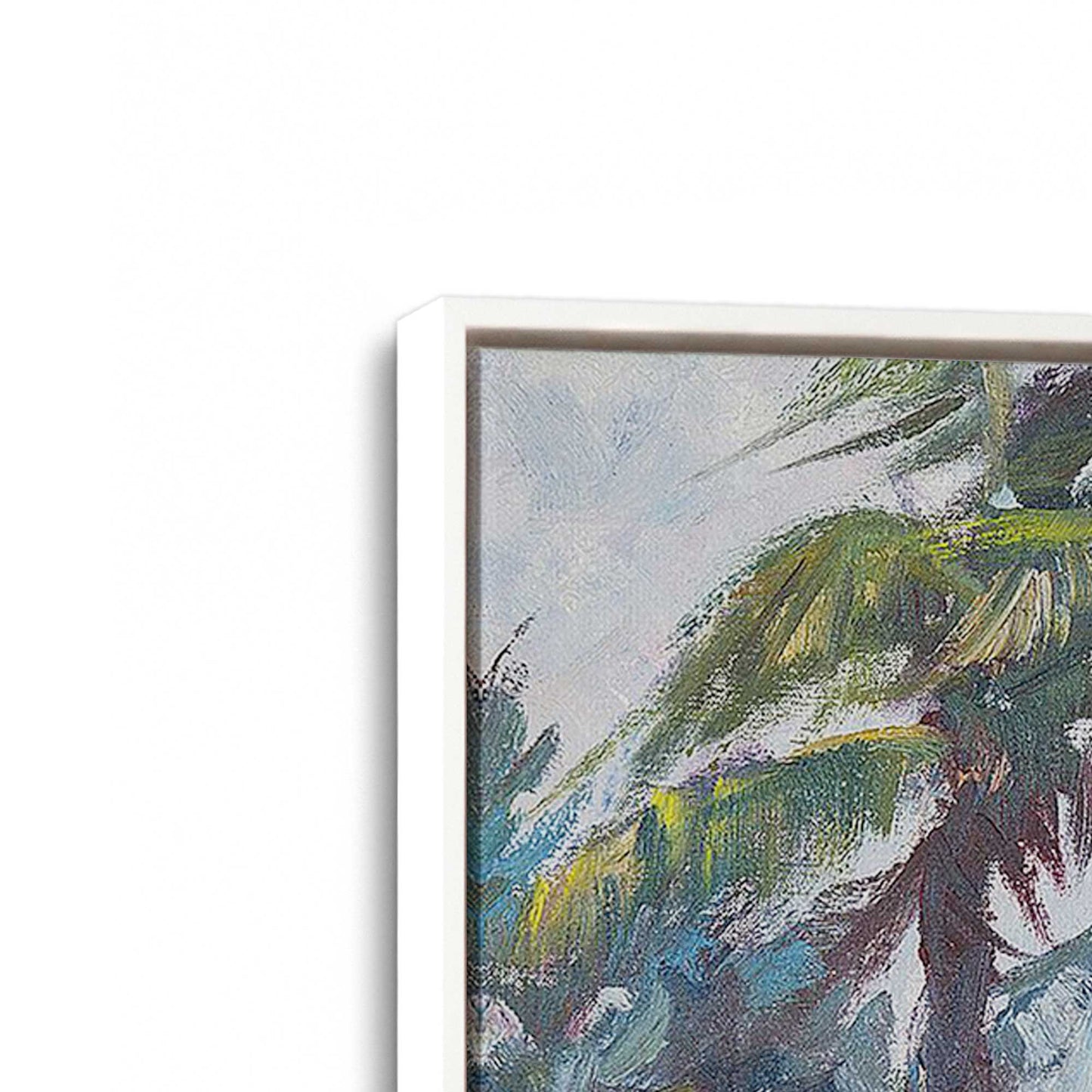 [Color:White], Picture of art in a White frame at an angle