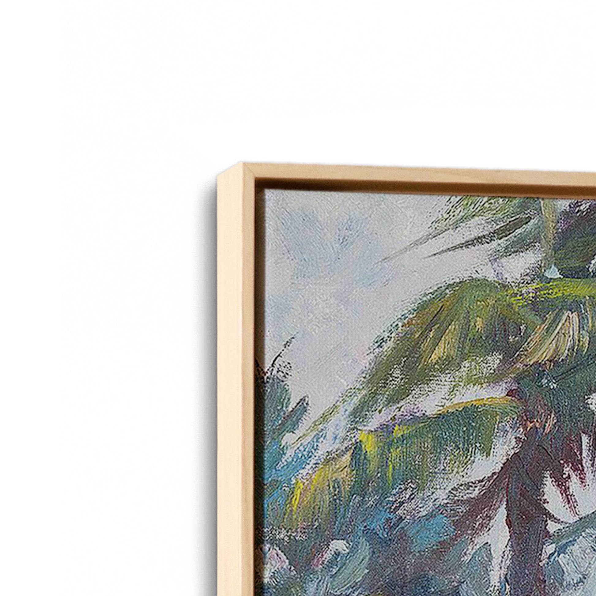 [Color:American Maple], Picture of art in a American Maple frame at an angle