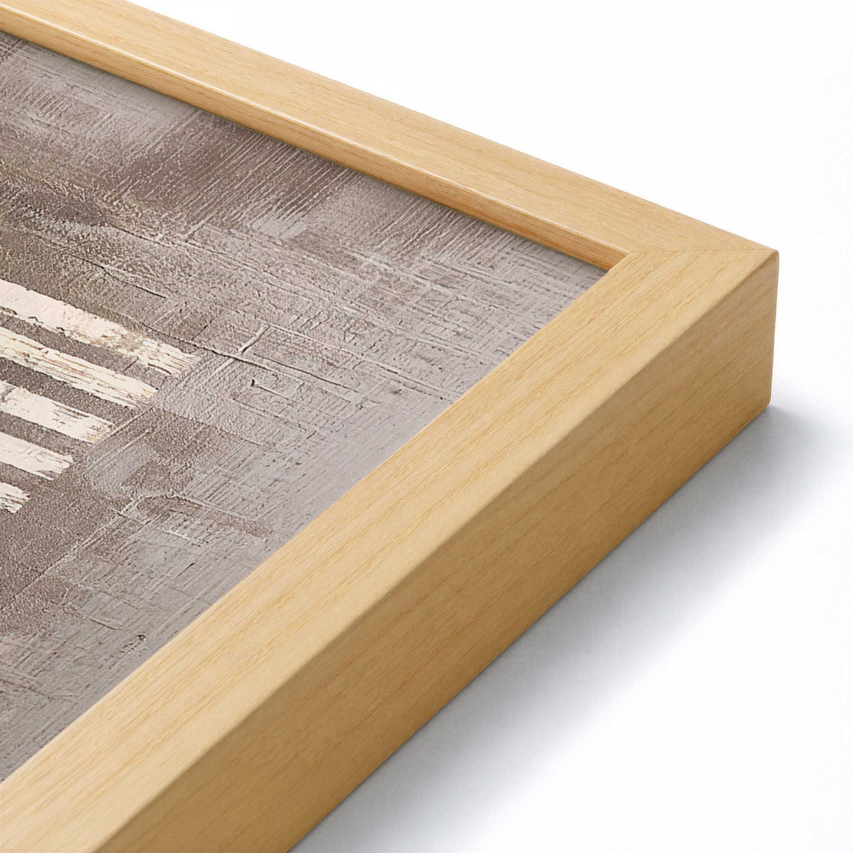 [Color:American Maple], Picture of art in a American Maple frame at an angle