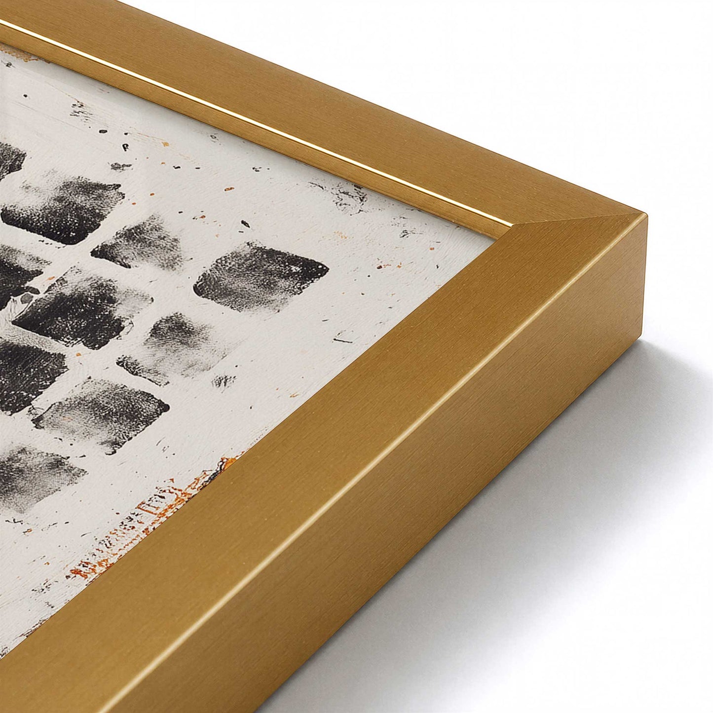 [Color:Polished Gold], Picture of art in a Polished Gold frame at an angle