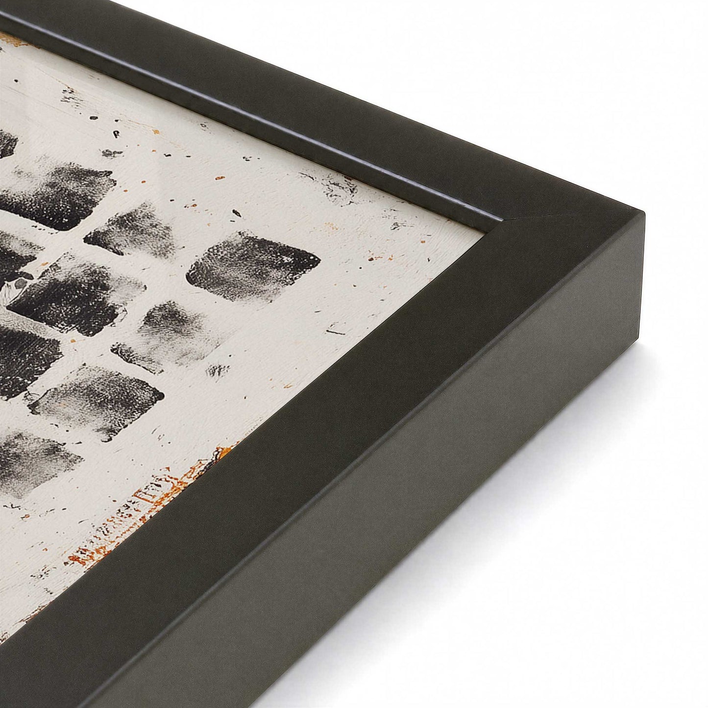 [Color:Satin Black], Picture of art in a Satin Black frame at an angle