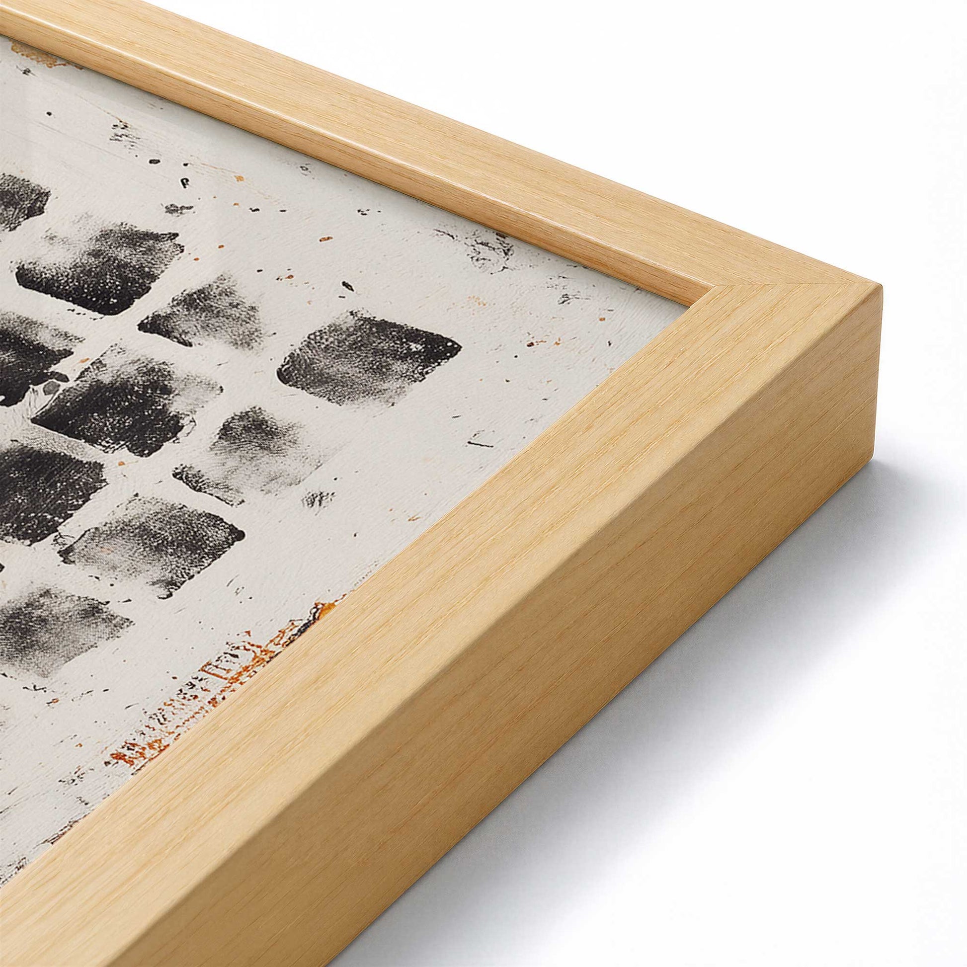 [Color:American Maple], Picture of art in a American Maple frame at an angle