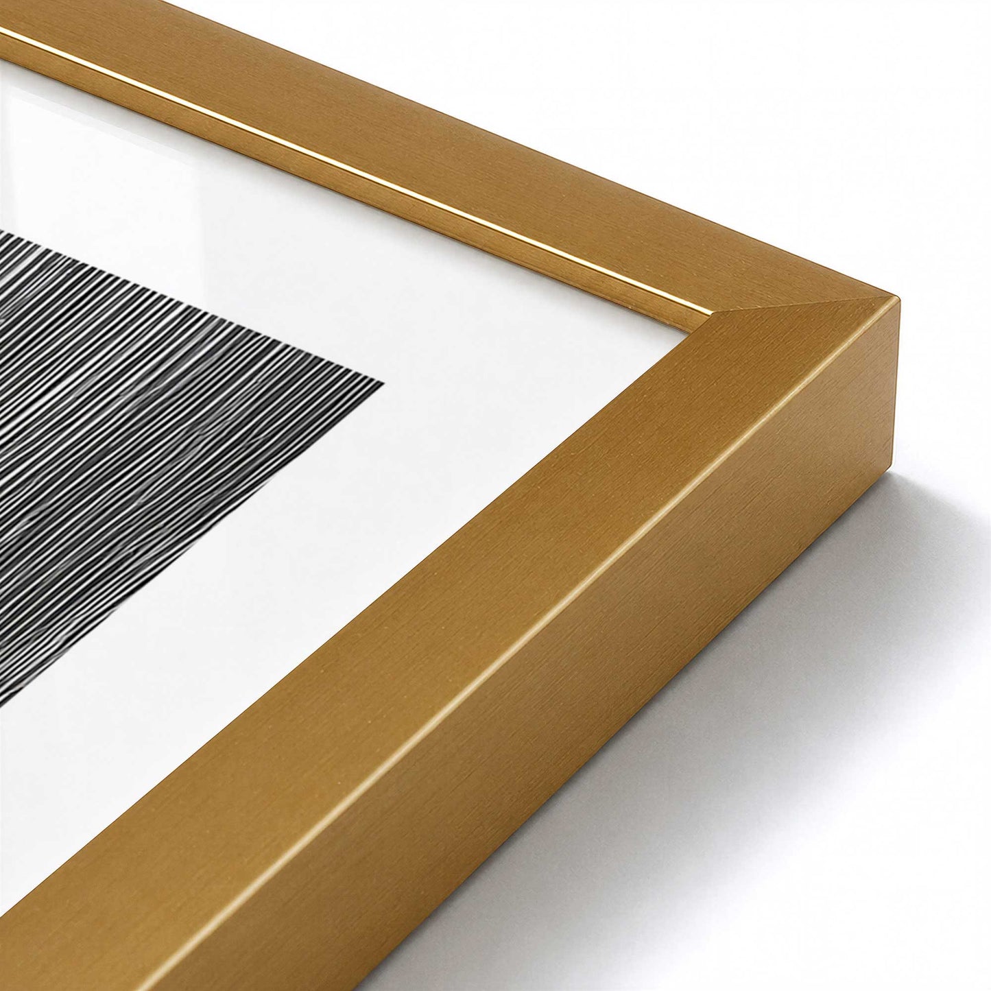 [Color:Polished Gold], Picture of art in a Polished Gold frame at an angle