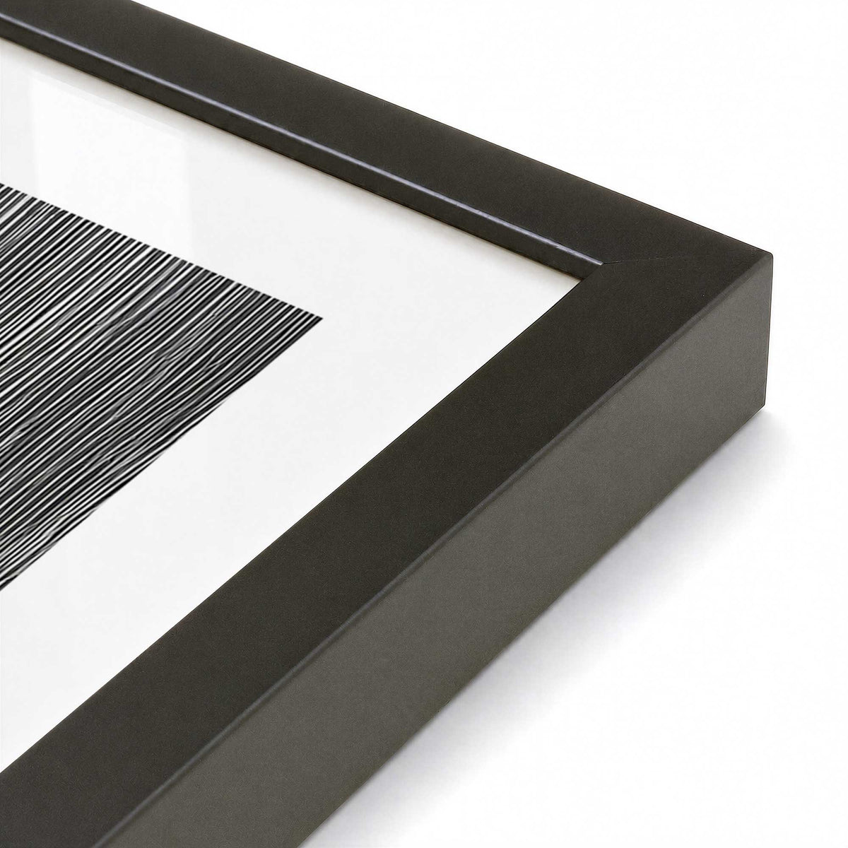 [Color:Satin Black], Picture of art in a Satin Black frame at an angle