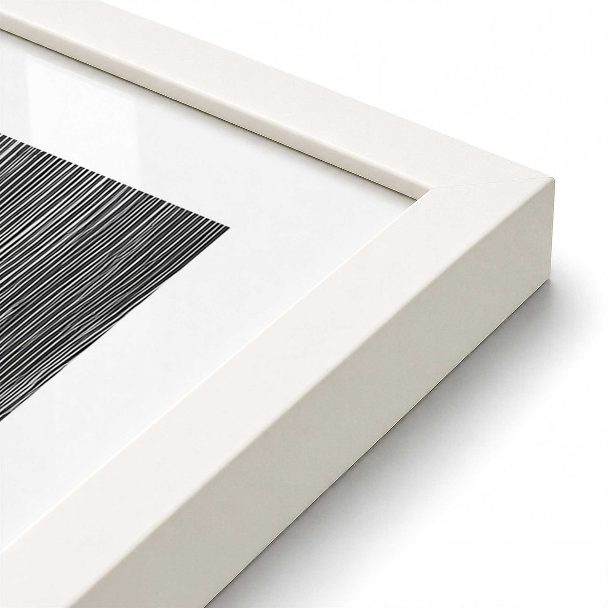 [Color:Opaque White], Picture of art in a Opaque White frame at an angle