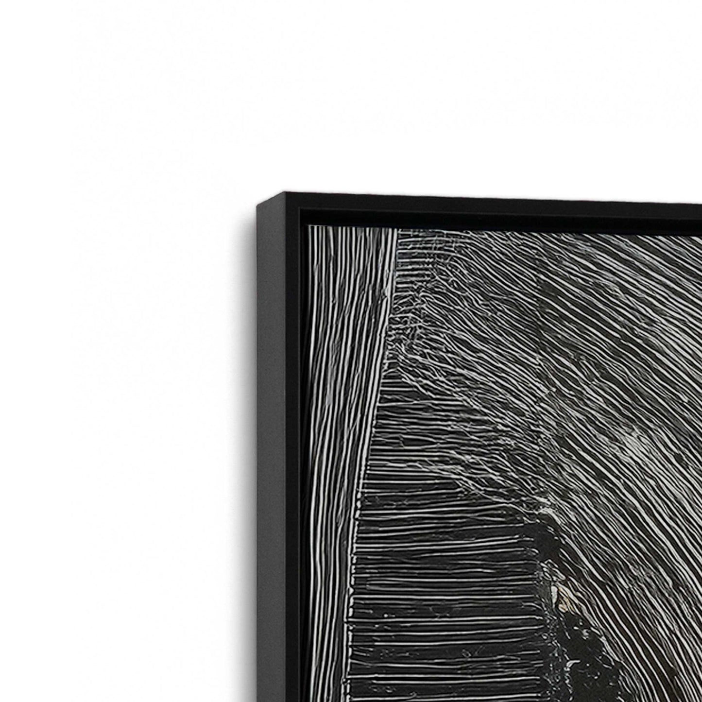 [Color:Satin Black], Picture of art in a Satin Black frame at an angle