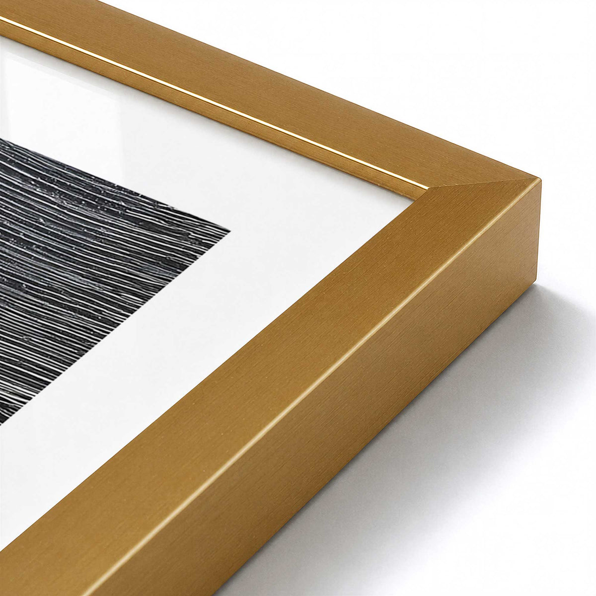 [Color:Polished Gold], Picture of art in a Polished Gold frame at an angle