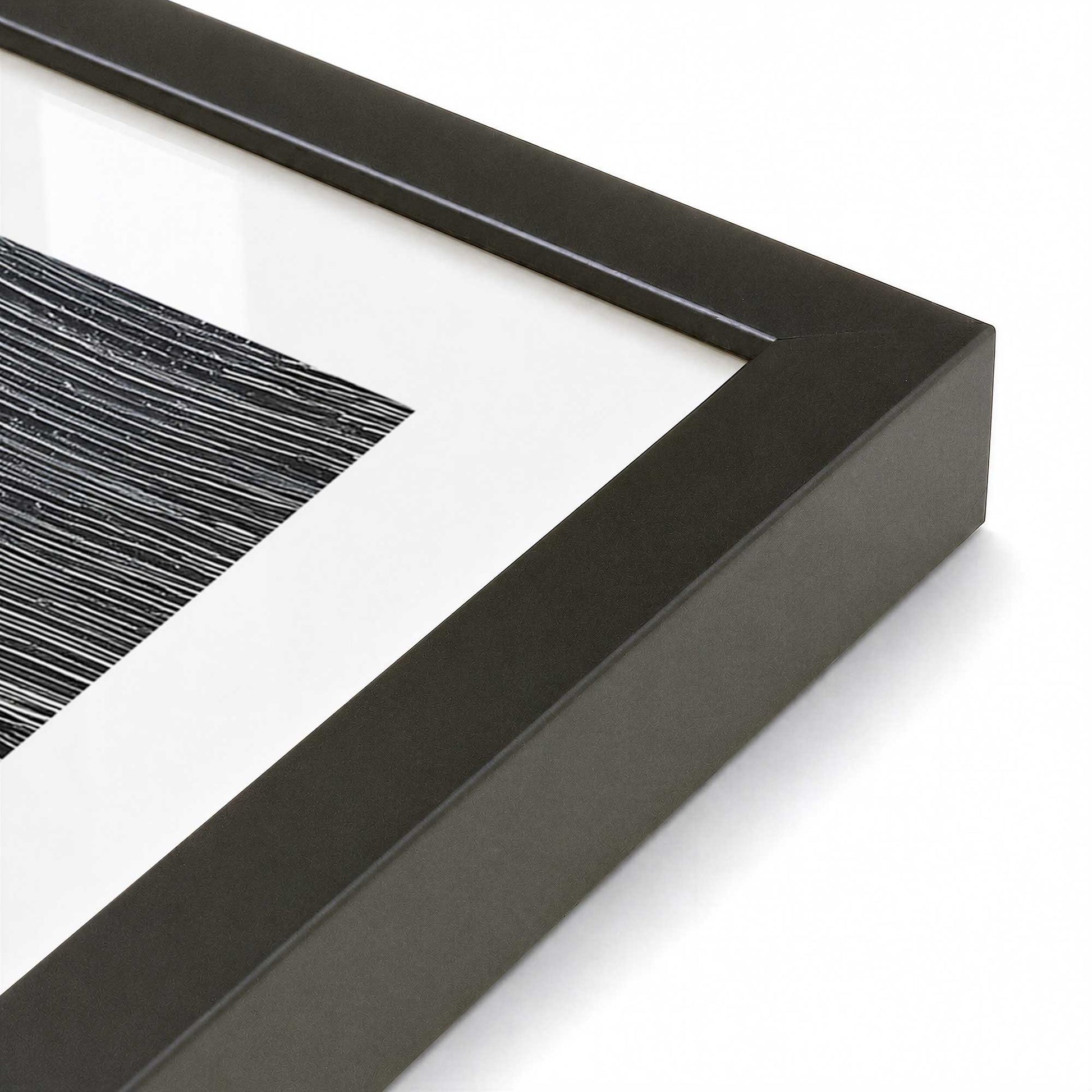 [Color:Satin Black], Picture of art in a Satin Black frame at an angle