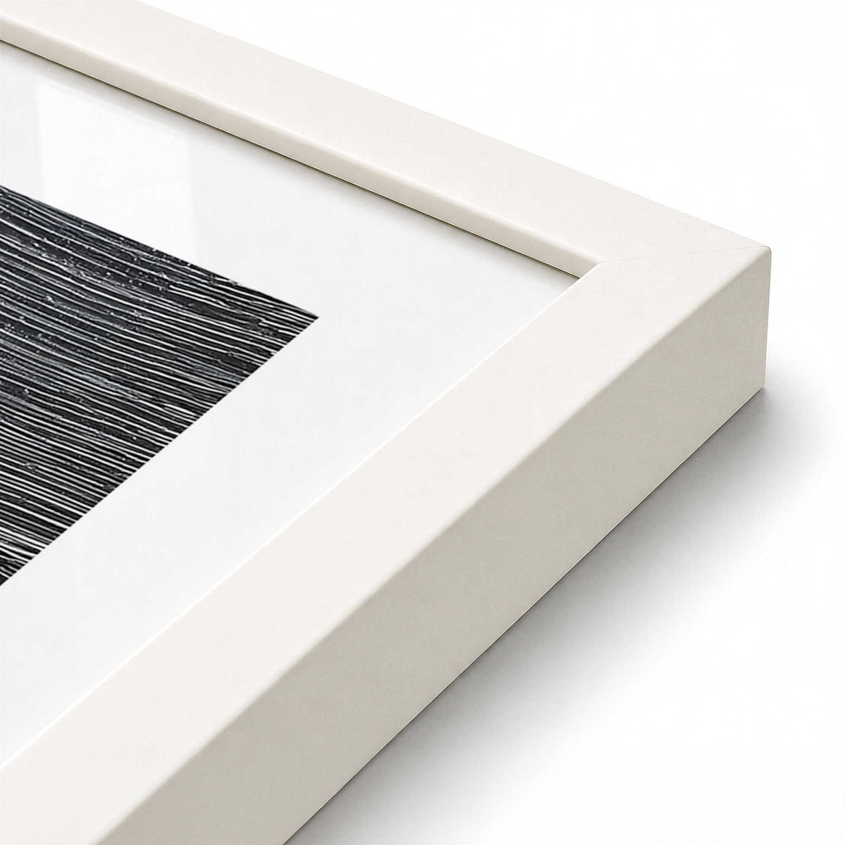 [Color:Opaque White], Picture of art in a Opaque White frame at an angle