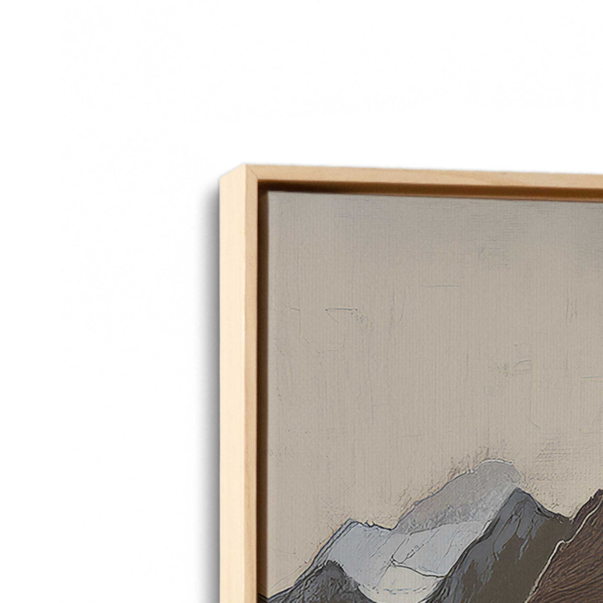 [Color:American Maple], Picture of art in a American Maple frame at an angle