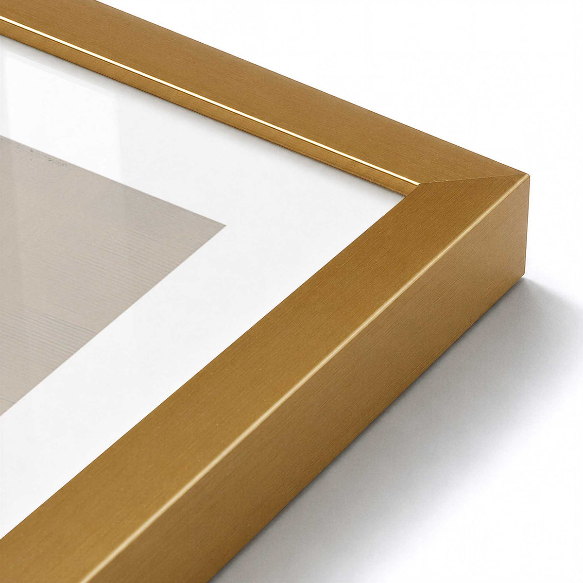 [Color:Polished Gold], Picture of art in a Polished Gold frame at an angle