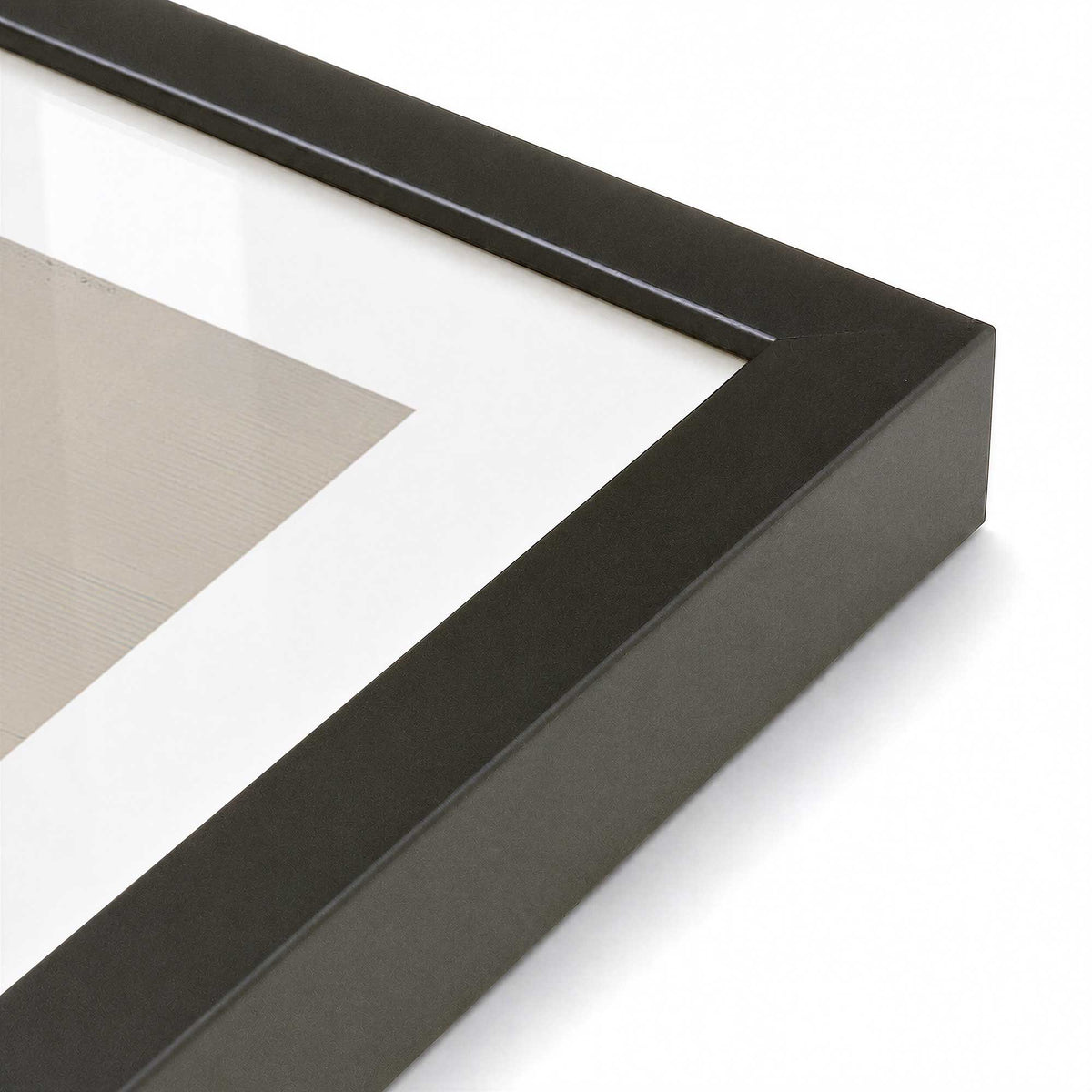 [Color:Satin Black], Picture of art in a Satin Black frame at an angle