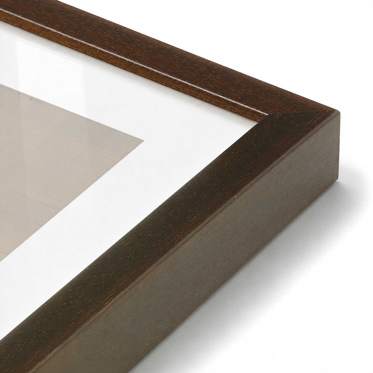 [Color:Brown], Picture of art in a Brown frame at an angle