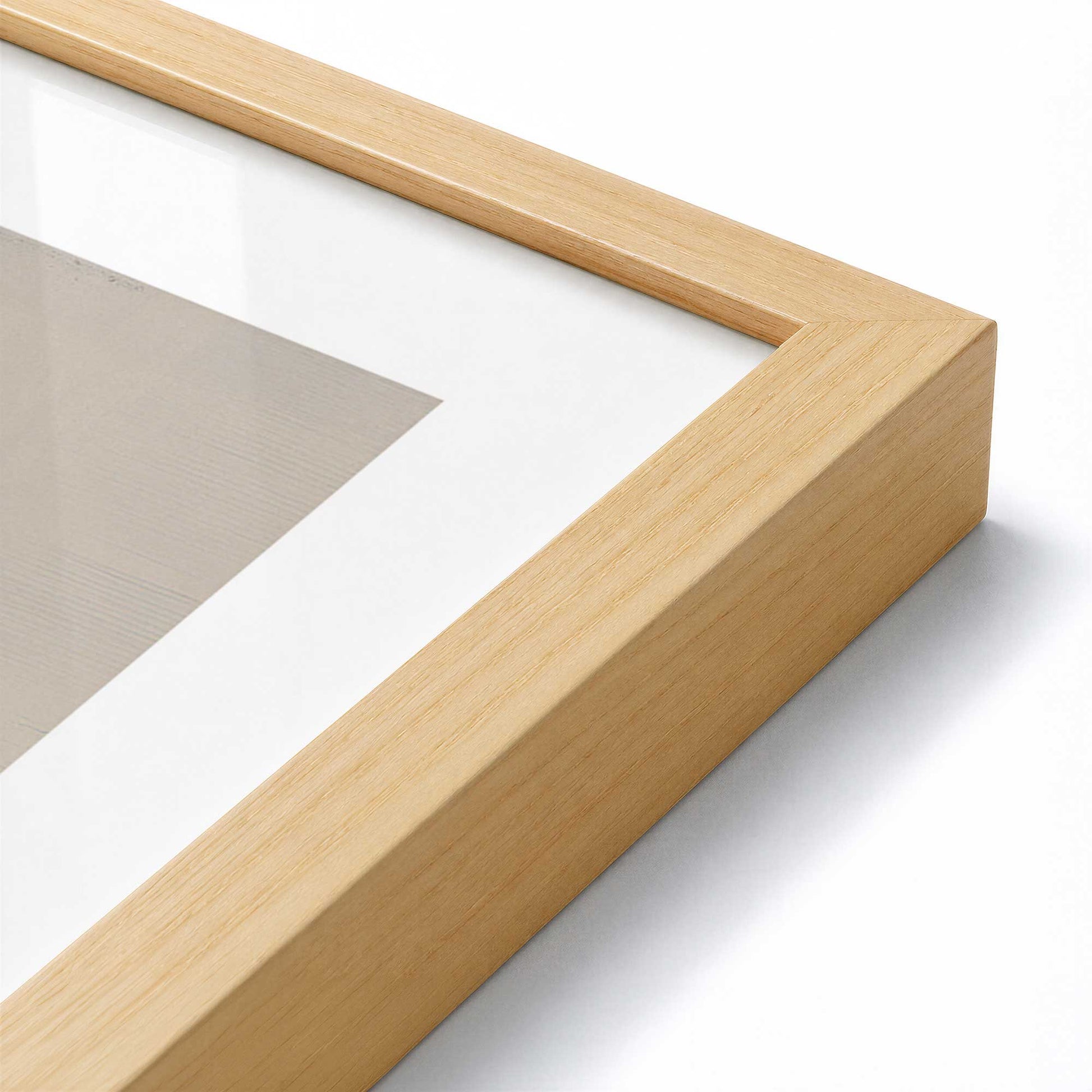 [Color:American Maple], Picture of art in a American Maple frame at an angle