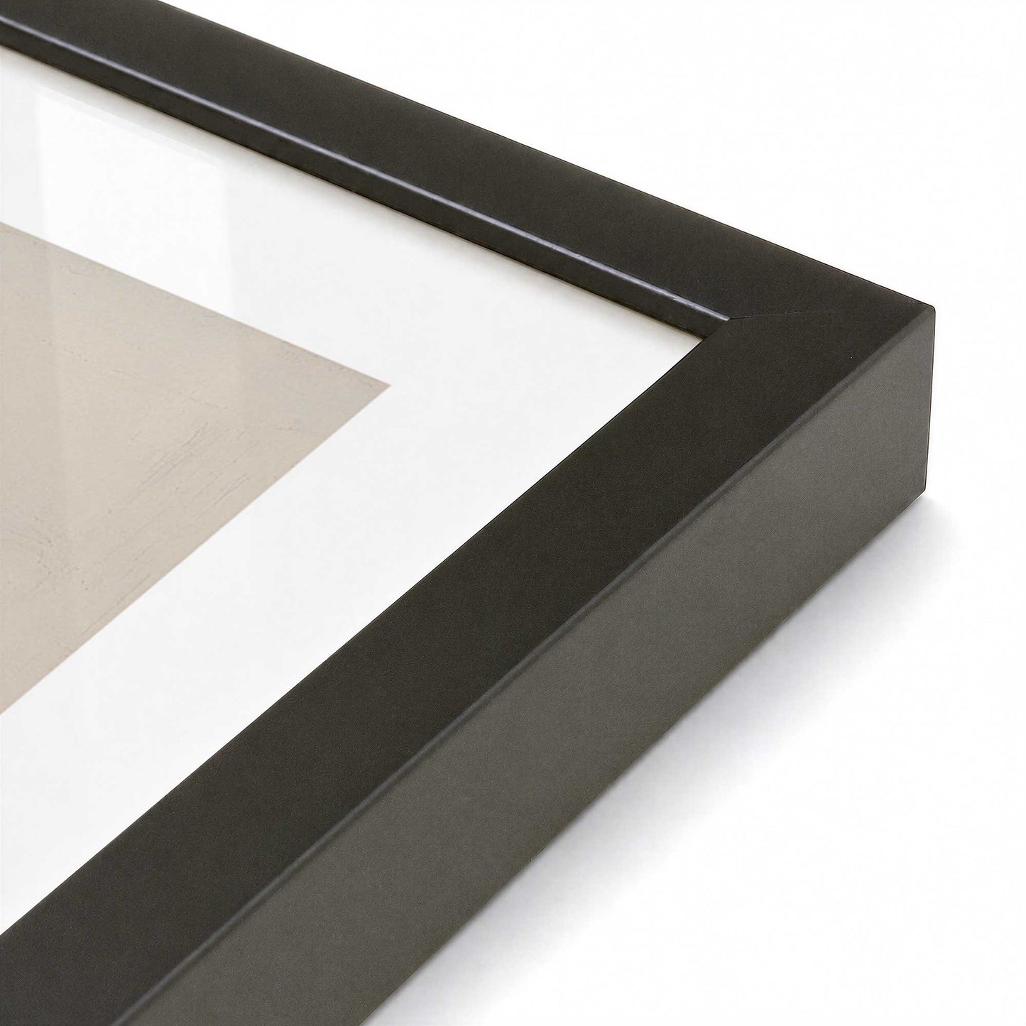 [Color:Satin Black], Picture of art in a Satin Black frame at an angle