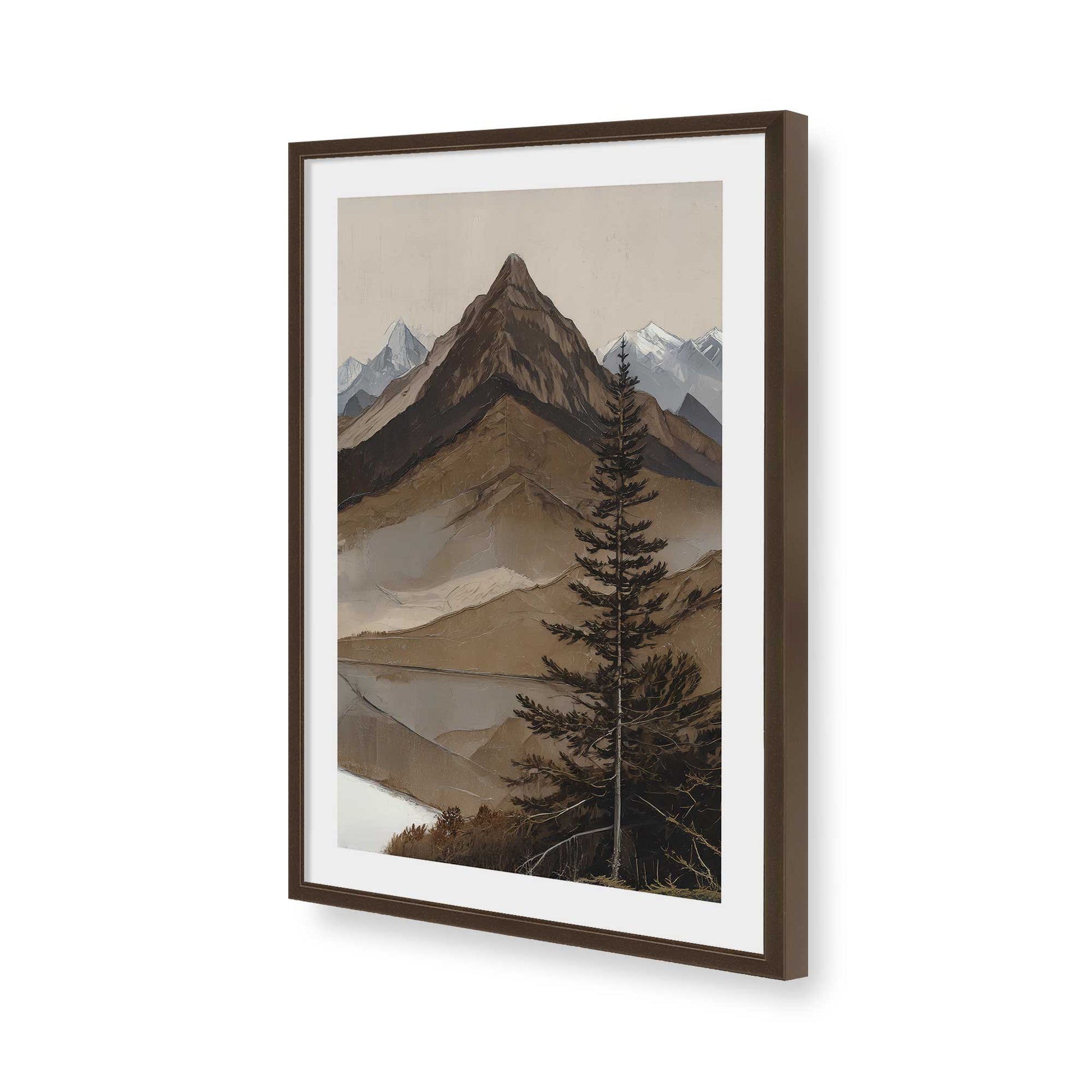 [Color:Brown], Picture of art in a Brown frame of the corner