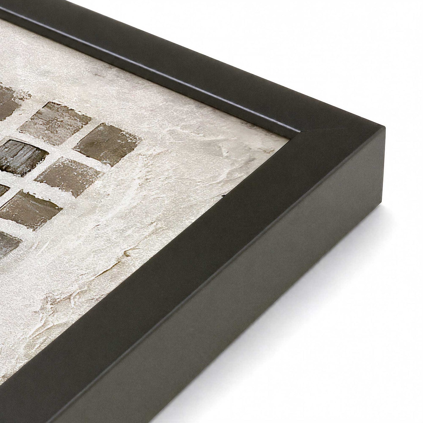 [Color:Satin Black], Picture of art in a Satin Black frame at an angle